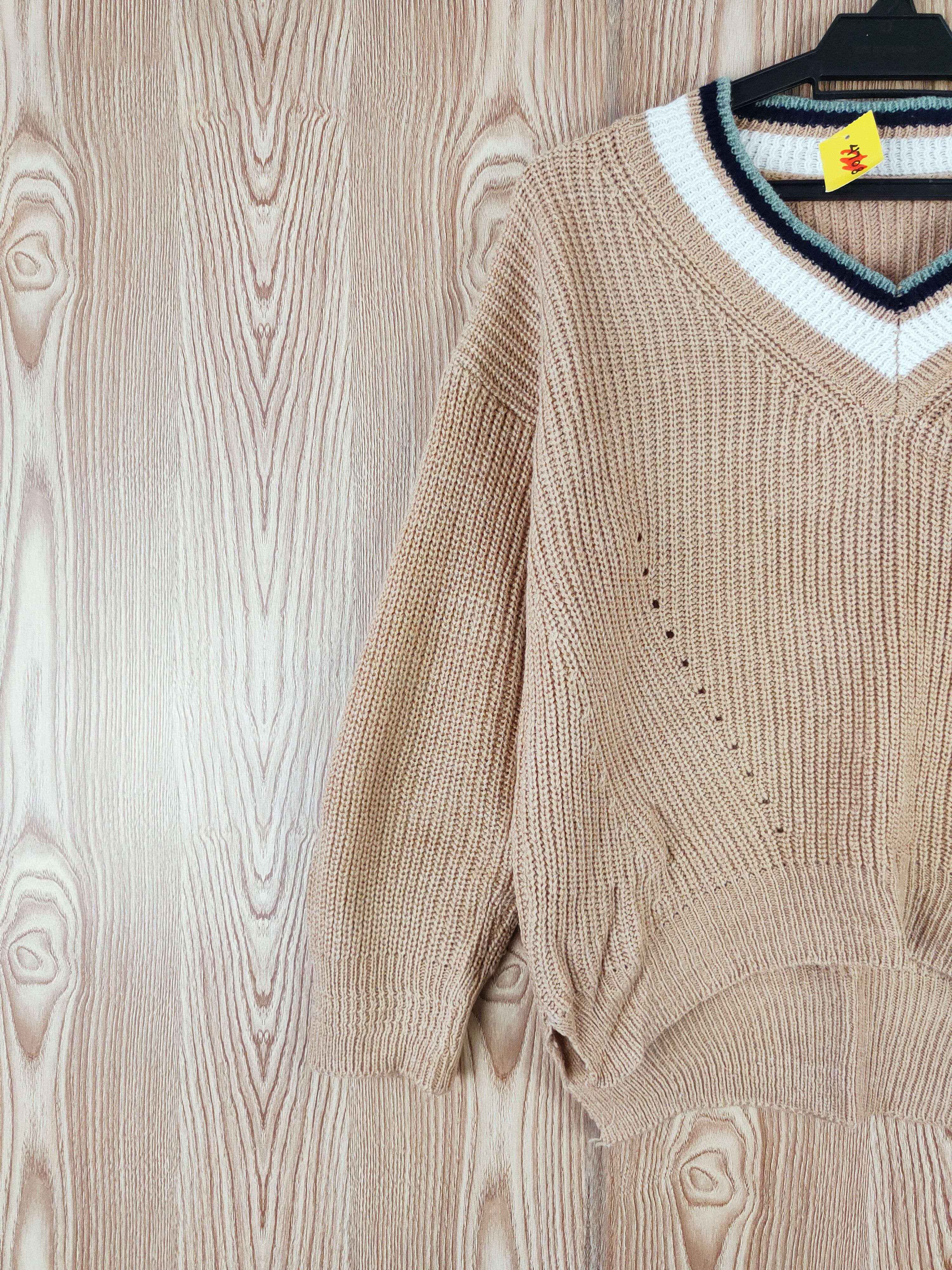 Japanese Brand × Vintage Japanese Brand Brown Knitwear Sweatshirts #W360 Size M / US 6-8 / IT 42-44 - 3 Thumbnail