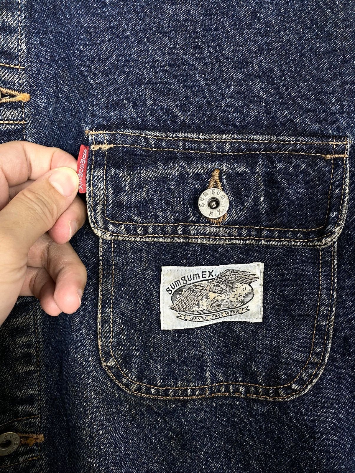 Japanese Brand Rare‼️ Vintage Gum Gumex Chore Denim Jacket Size US L / EU 52-54 / 3 - 8 Thumbnail