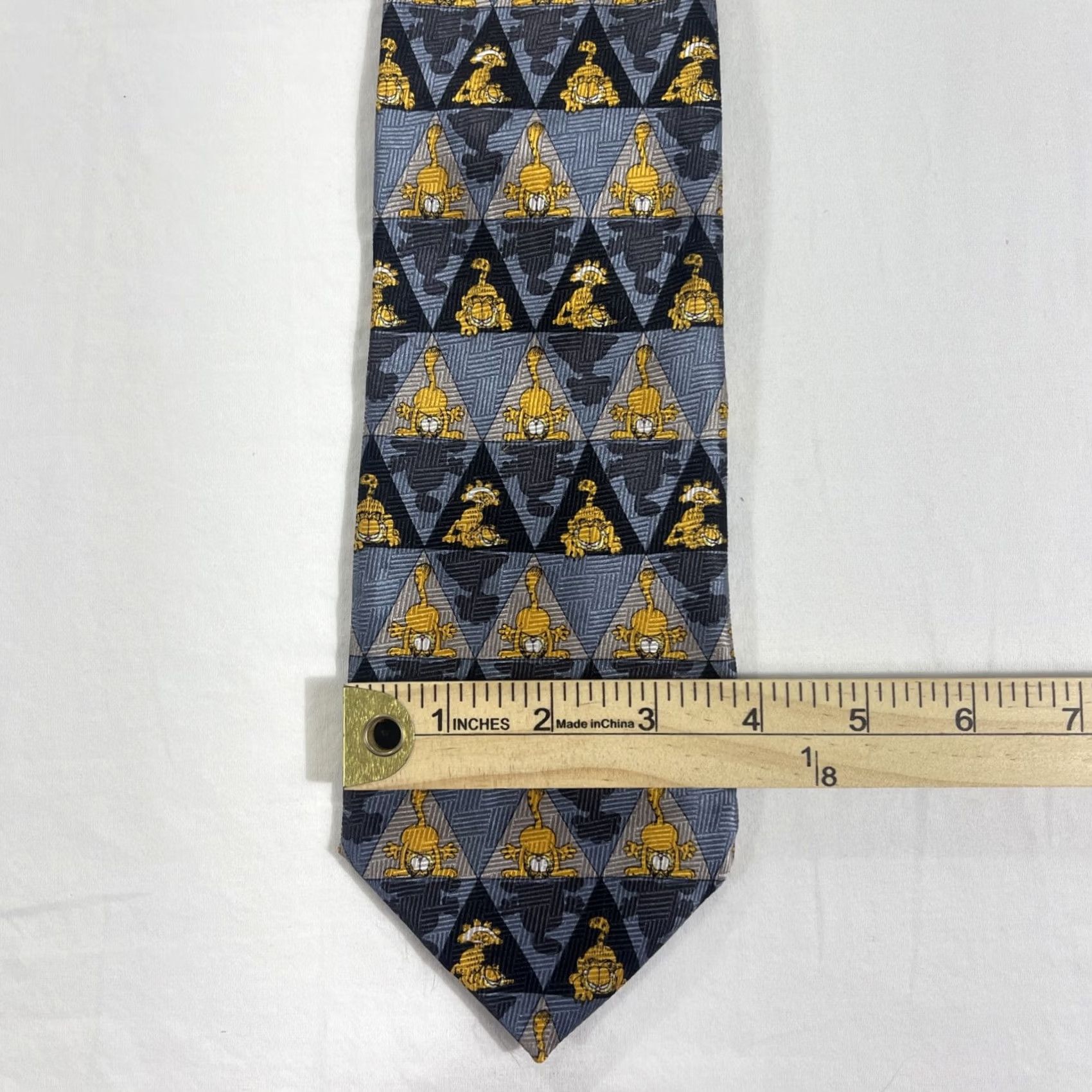 Vintage VINTAGE Garfield Neck Tie 58" Keith Daniels Neckwear AOP 100% Silk 90s Tie Men Blue Garfield 1990s Silk Designer Fashion Mens Size ONE SIZE - 4 Thumbnail