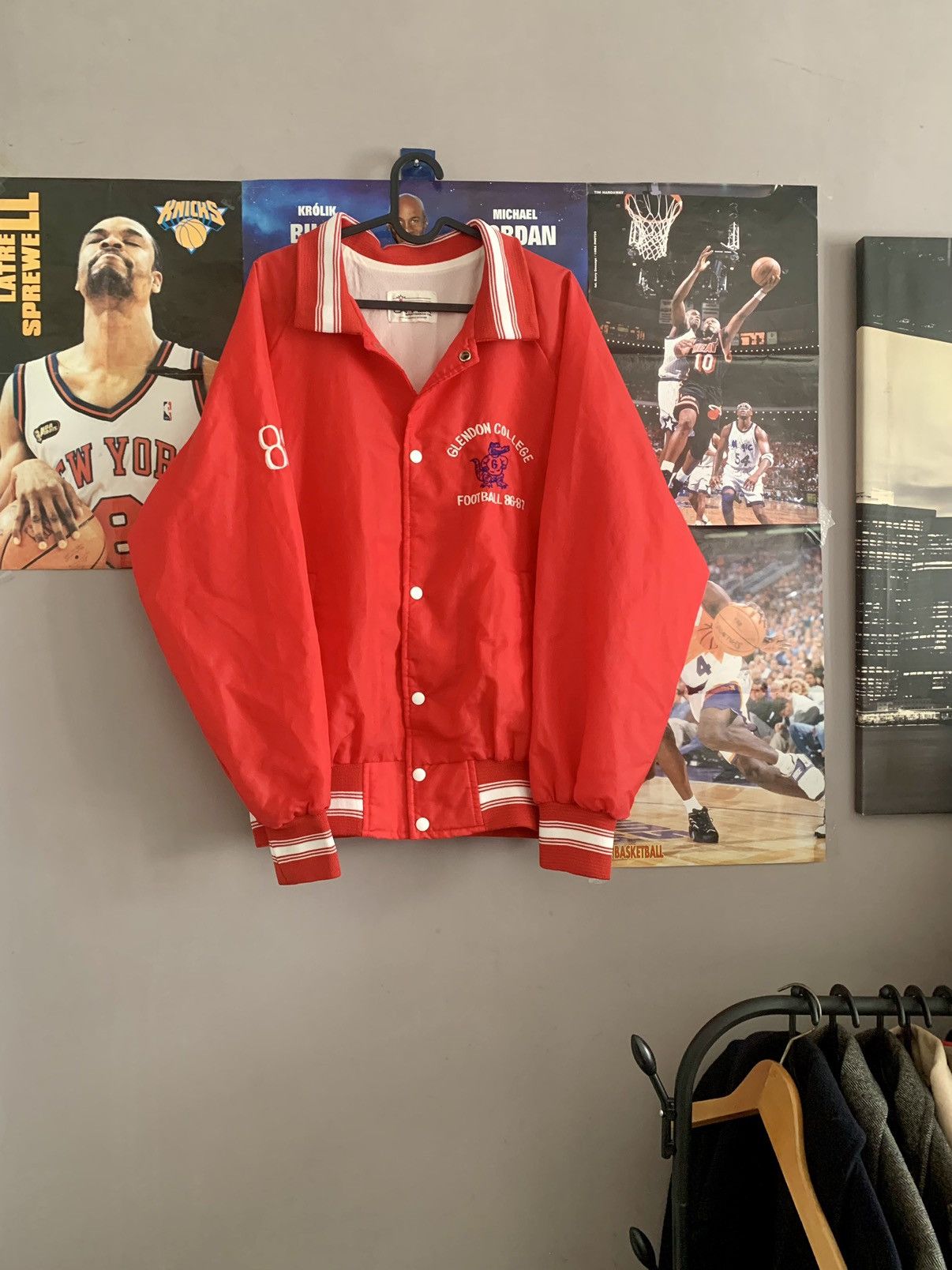 Vintage 80s VTG Glendon College Football Team Varsity Bomber Jacket Size US L / EU 52-54 / 3 - 1 Thumbnail
