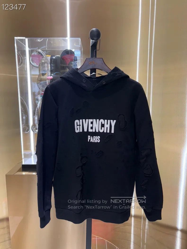 Givenchy Givenchy Large Distressed Hoodie Sweatshirt Size US S / EU 44-46 / 1 - 1 Thumbnail