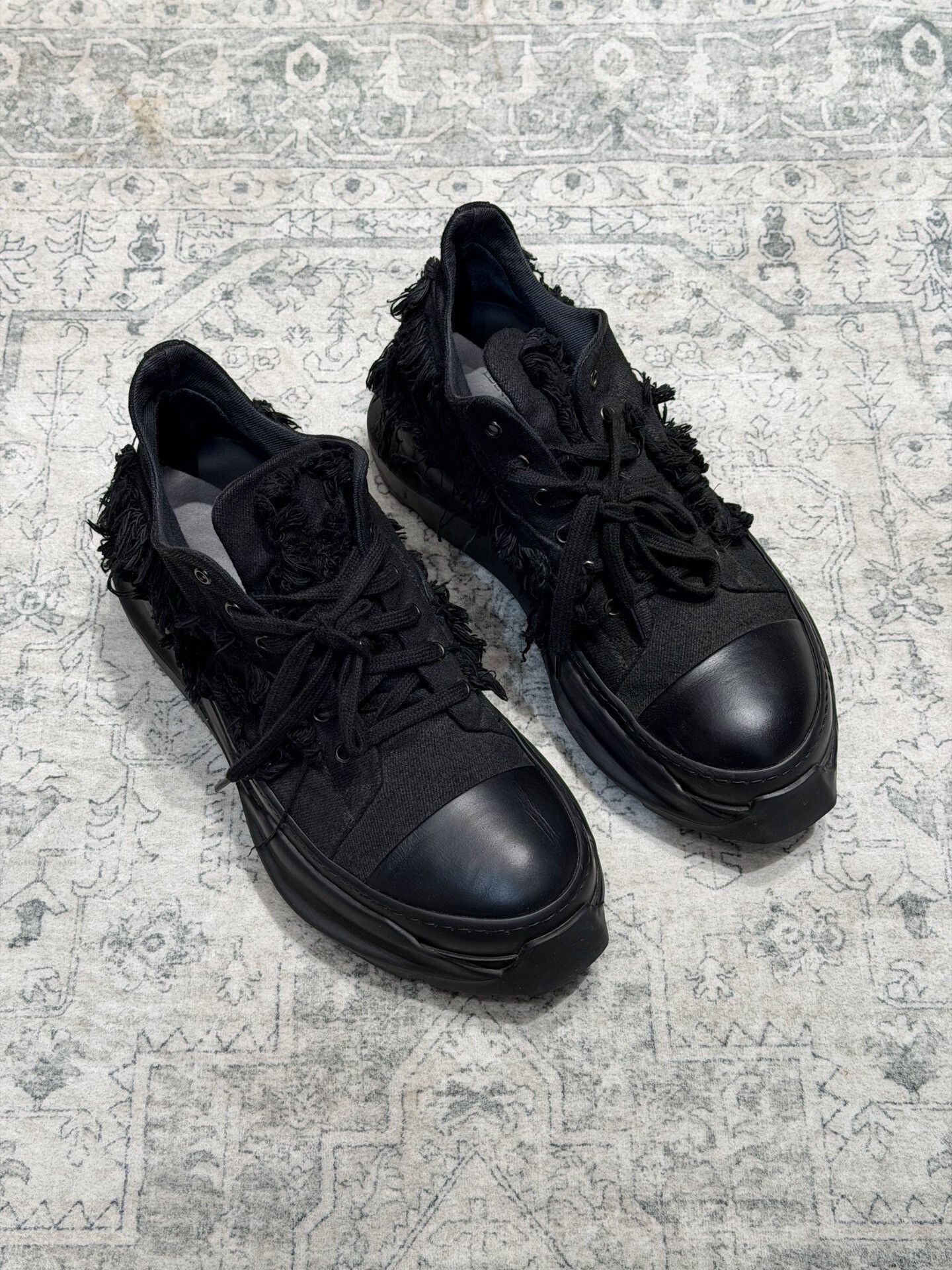 Rick Owens Drkshdw Rick Owens DRKSHDW Platform Distressed Sneakers Size US 10 / EU 43 - 1 Thumbnail