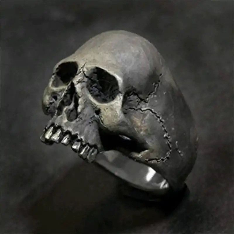 Vintage New Neo-Gothic Style Antique Skull Size ONE SIZE - 2 Thumbnail