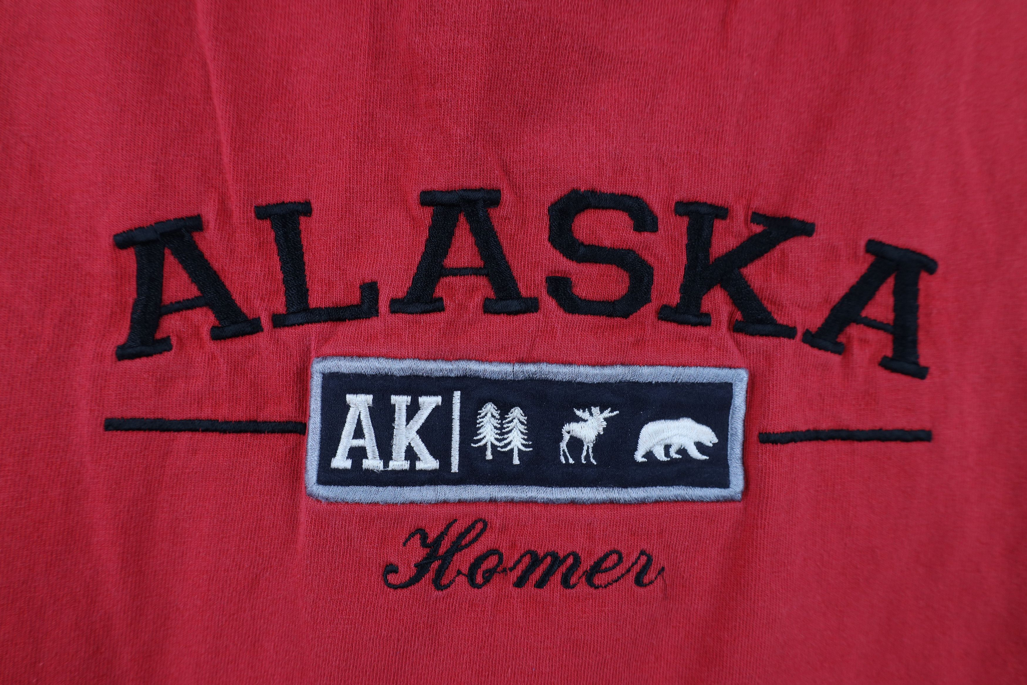 Vintage Vintage 90s Y2K Streetwear Alaska Moose Bear T-Shirt Red Size US L / EU 52-54 / 3 - 4 Thumbnail