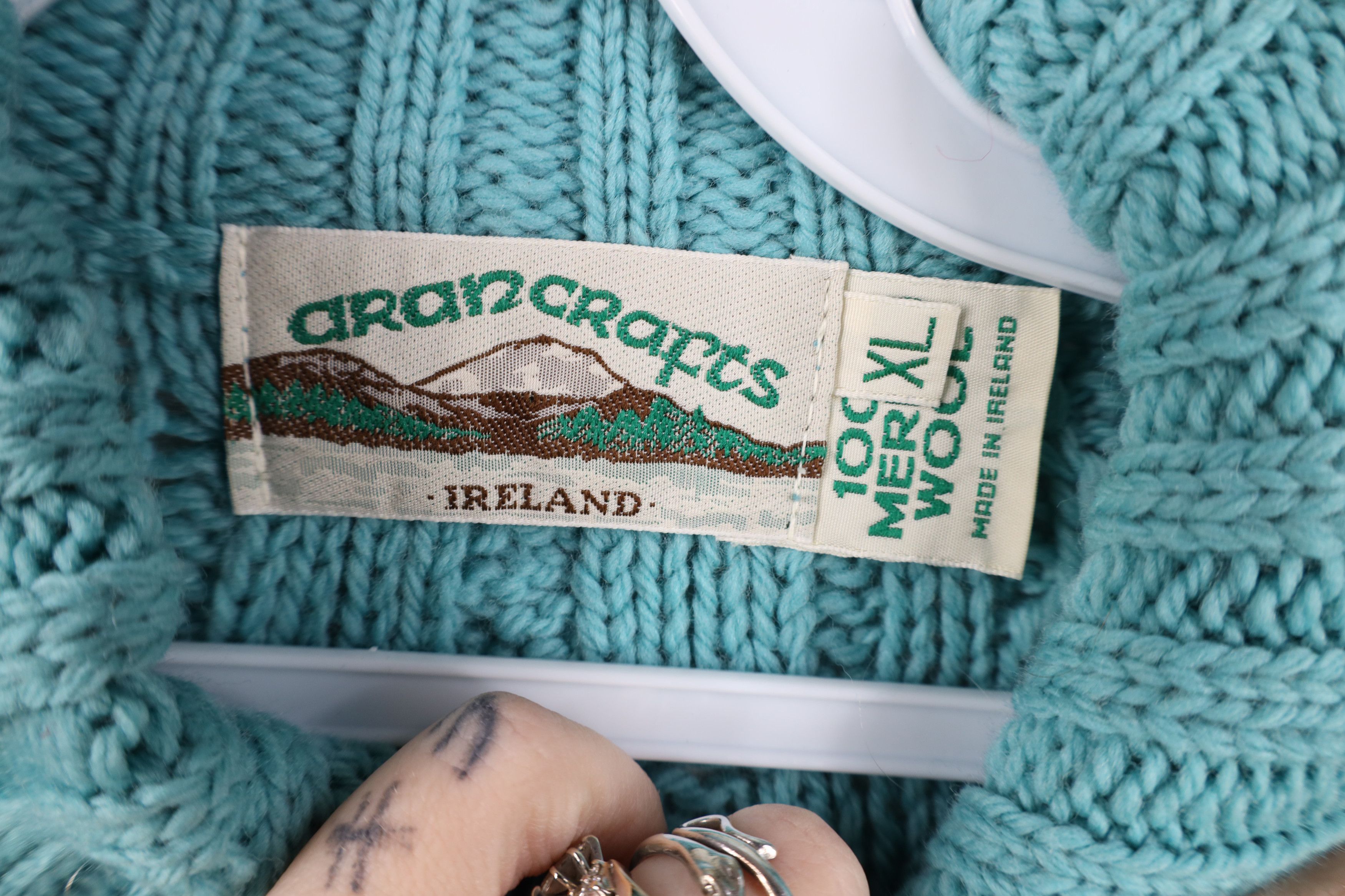 Vintage Vintage 90s Wool Aran Chunky Fisherman Cable Knit Sweater Size XL / US 12-14 / IT 48-50 - 8 Thumbnail