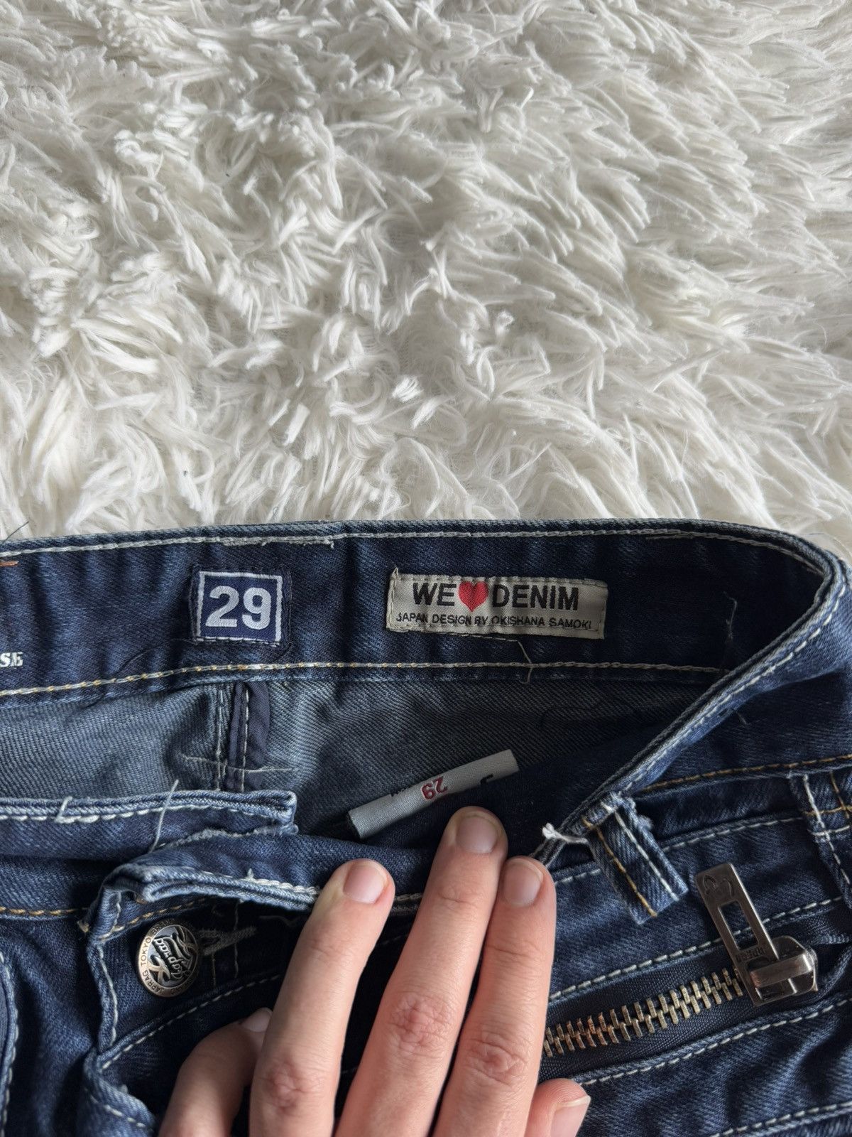 If Six Was Nine Japan Rag Crazy Utility Patchwork Washed Wide Denim Jeans Size US 29 - 13 Thumbnail