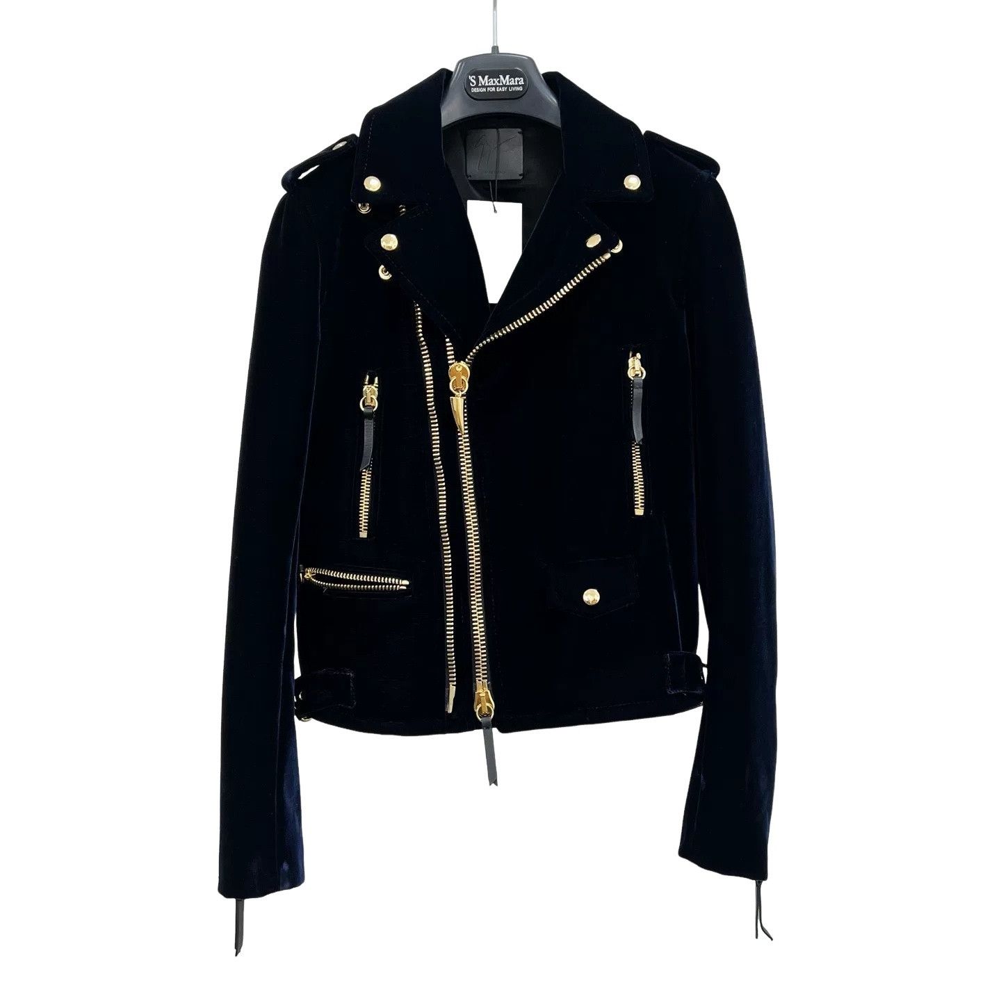Giuseppe Zanotti Giuseppe Zanotti Velvet Biker Jacket Size S Size US S / EU 44-46 / 1 - 1 Thumbnail