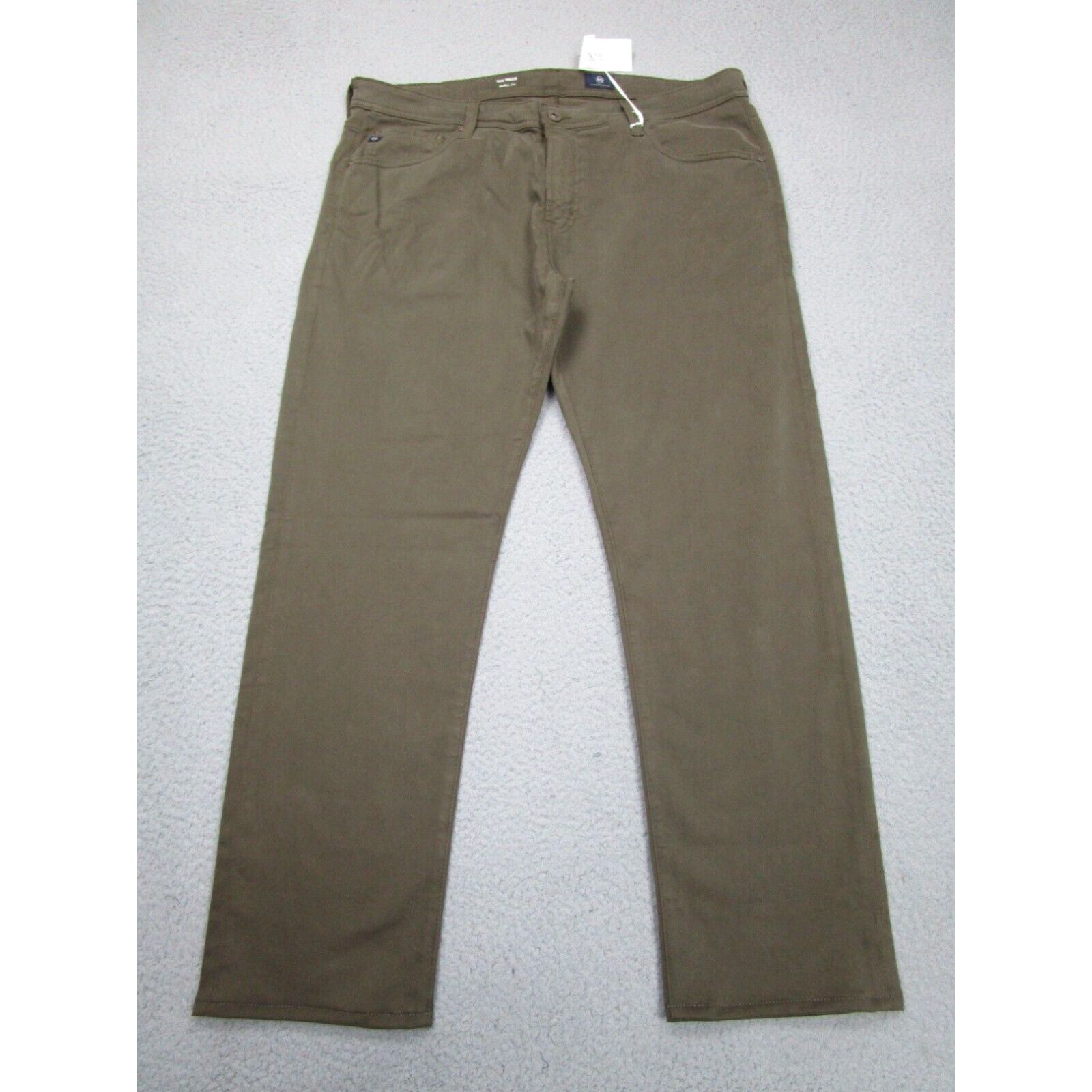 Image of Vintage Adriano Goldschmied Jeans Mens 38 Green Modern Slim Tellis Pants Sueded Sateen in White