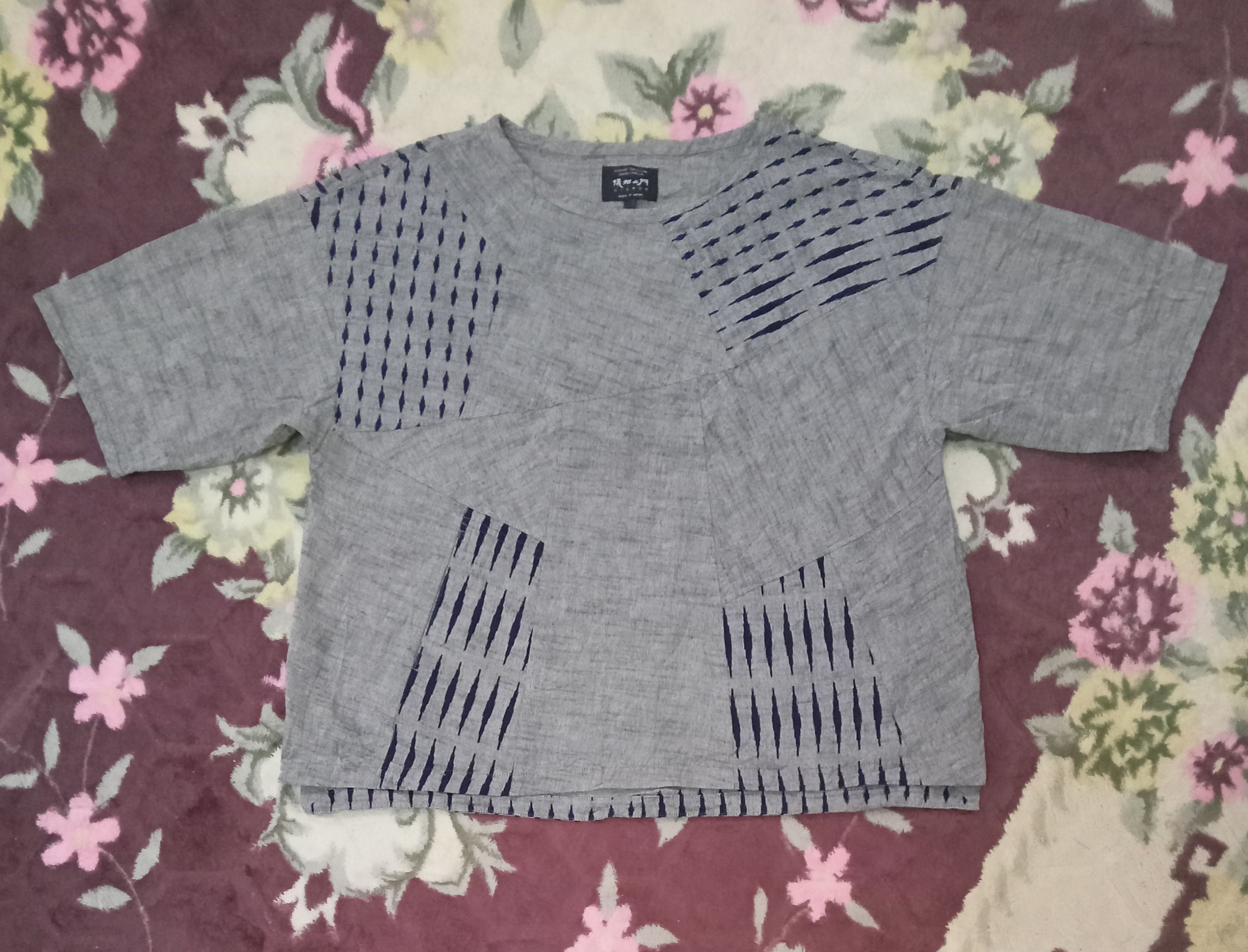 Japanese Brand Giemon Kurume Traditional Fabric Kasuri Top Size M / US 6-8 / IT 42-44 - 1 Thumbnail