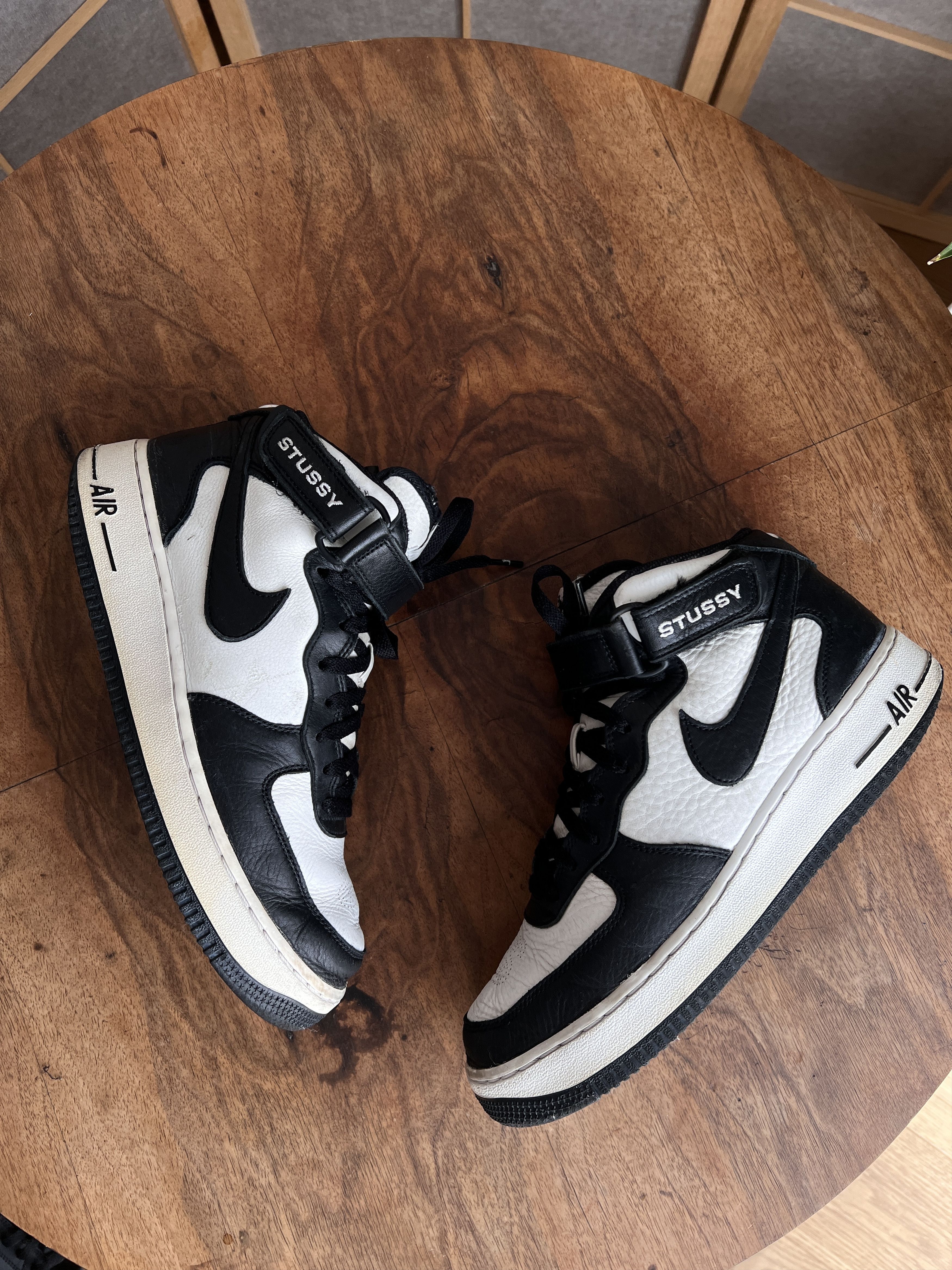 Stussy x Nike Air Force 1 Mid sneakers y2k shoes rap hip hop
