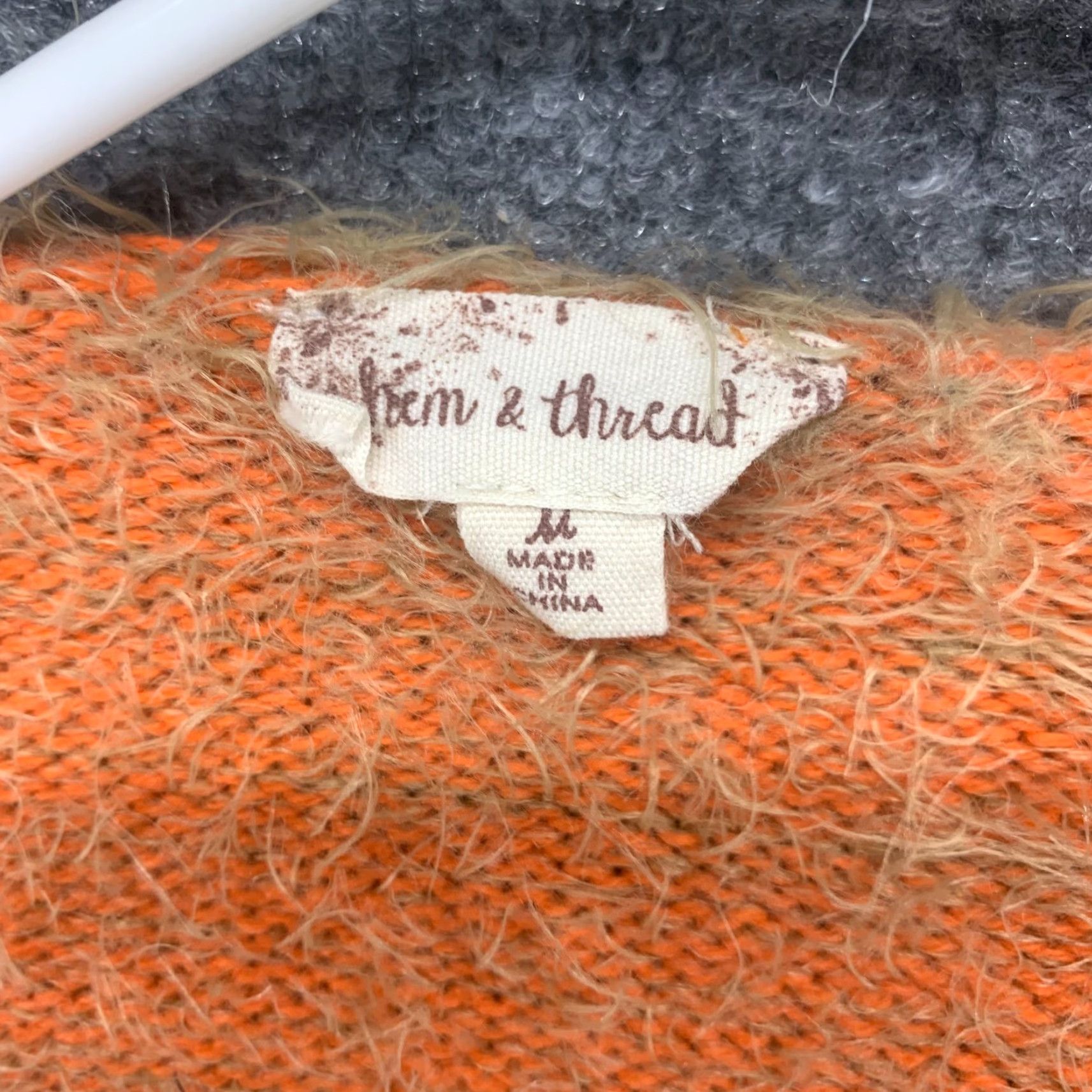 Vintage Hem & Thread Striped Pullover Sweater Womens Medium Orange Casual Acrylic Blend Size M / US 6-8 / IT 42-44 - 5 Thumbnail