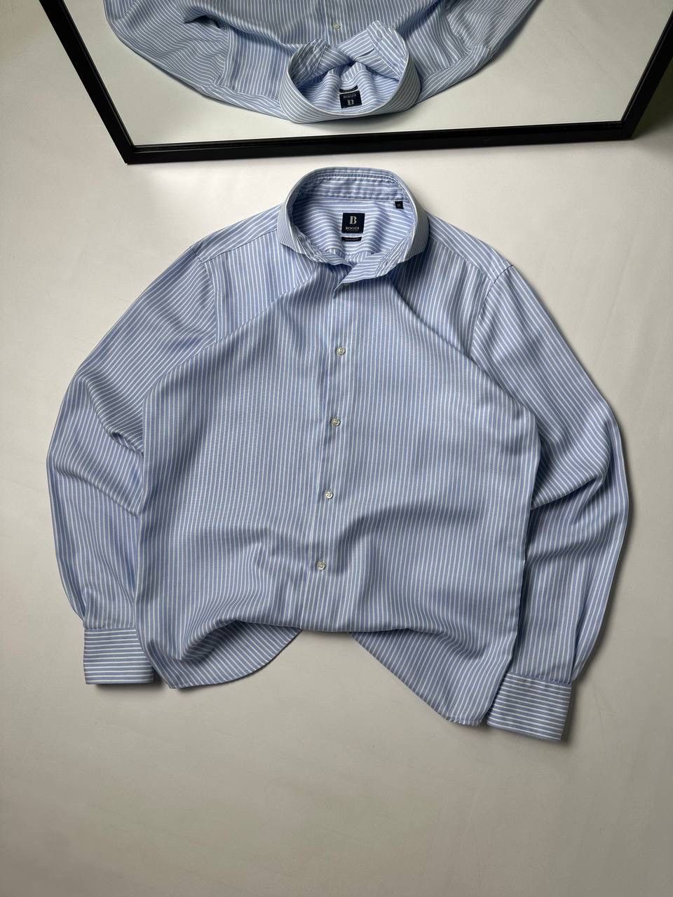 Boggi Boggi Milano Striped 90s OldMoney Vibe Blue Shirt Button Up Size US L / EU 52-54 / 3 - 1 Thumbnail