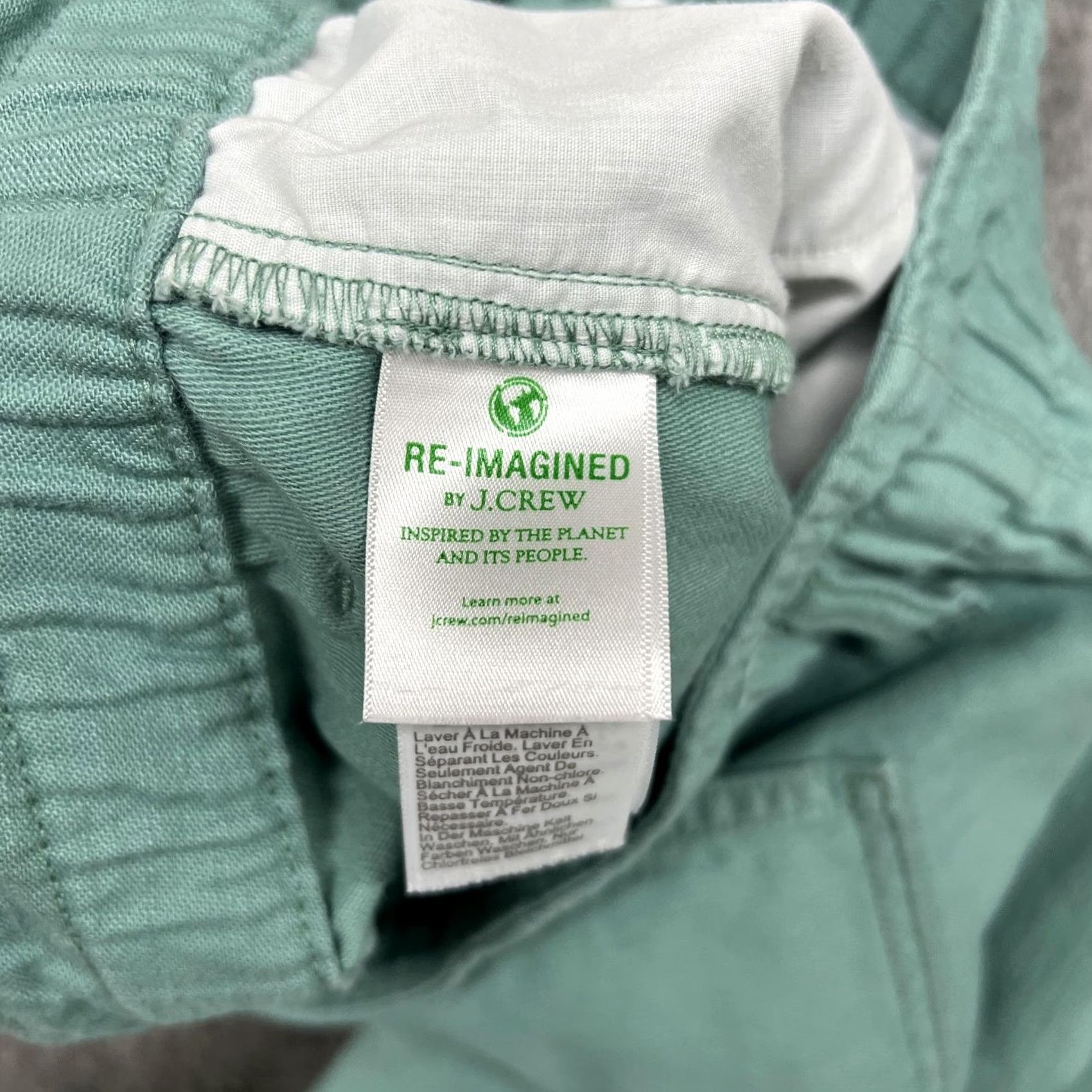 J.Crew J.CREW Pants Womens 6P Green Chino Straight Leg Elastic Waist Twill Casual Prep Size 28" / US 6 / IT 42 - 6 Thumbnail