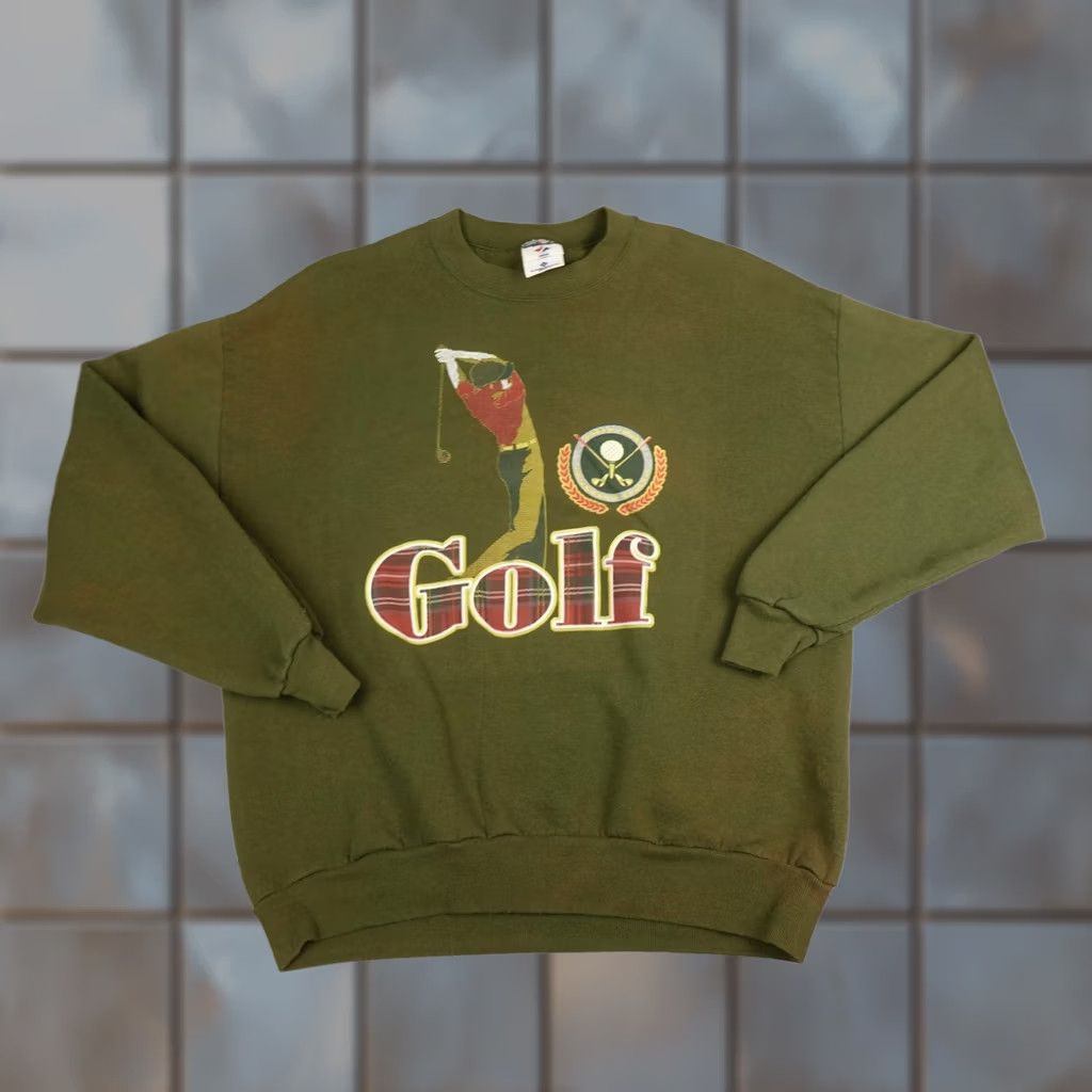 Jerzees VINTAGE Jerzees Sweatshirt Mens XL Green Golf Graphic Fleece Crewneck USA 90s Size US XL / EU 56 / 4 - 1 Thumbnail