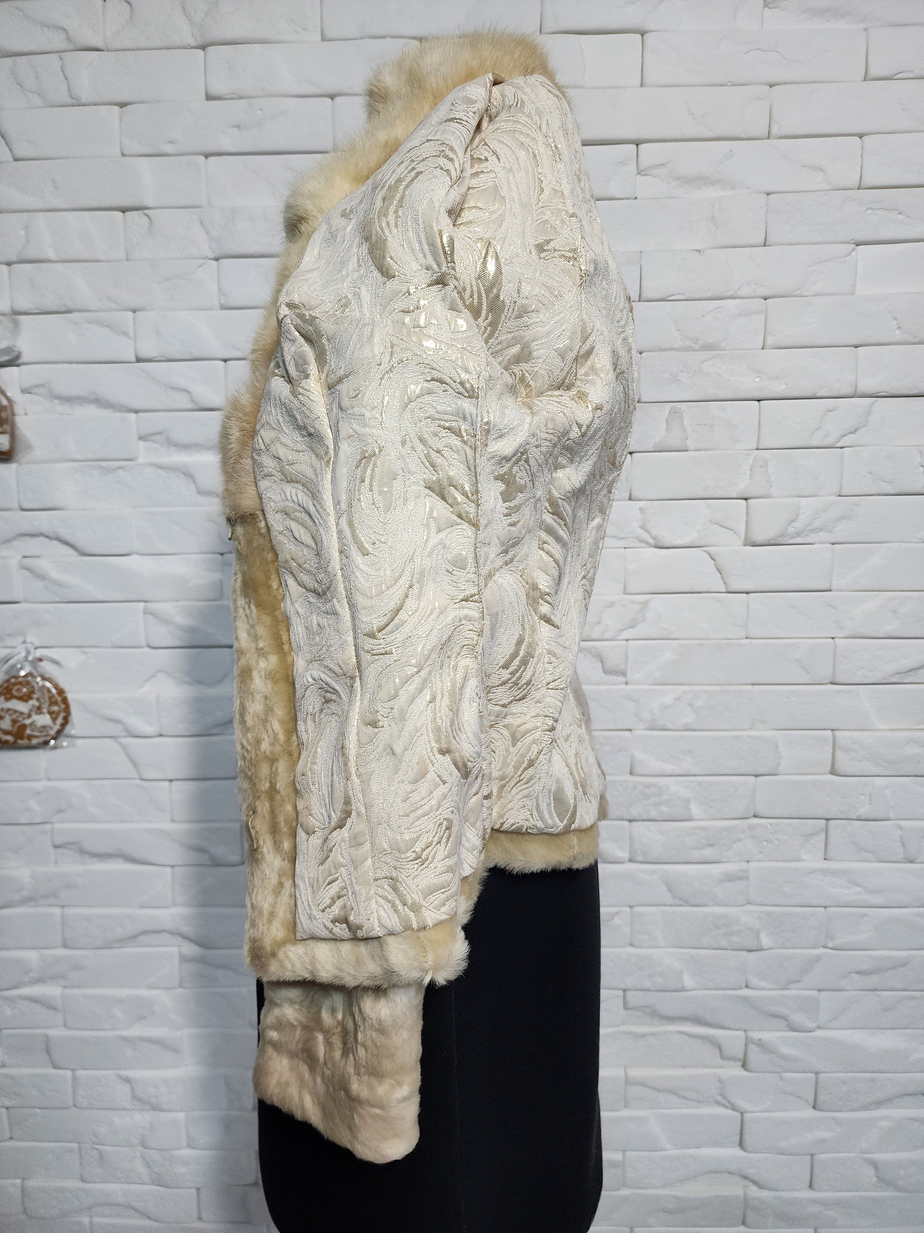 Furla Beige Fur Coat: Genuine Fur Winter Jacket. Swakara. Size S / US 4 / IT 40 - 9 Thumbnail