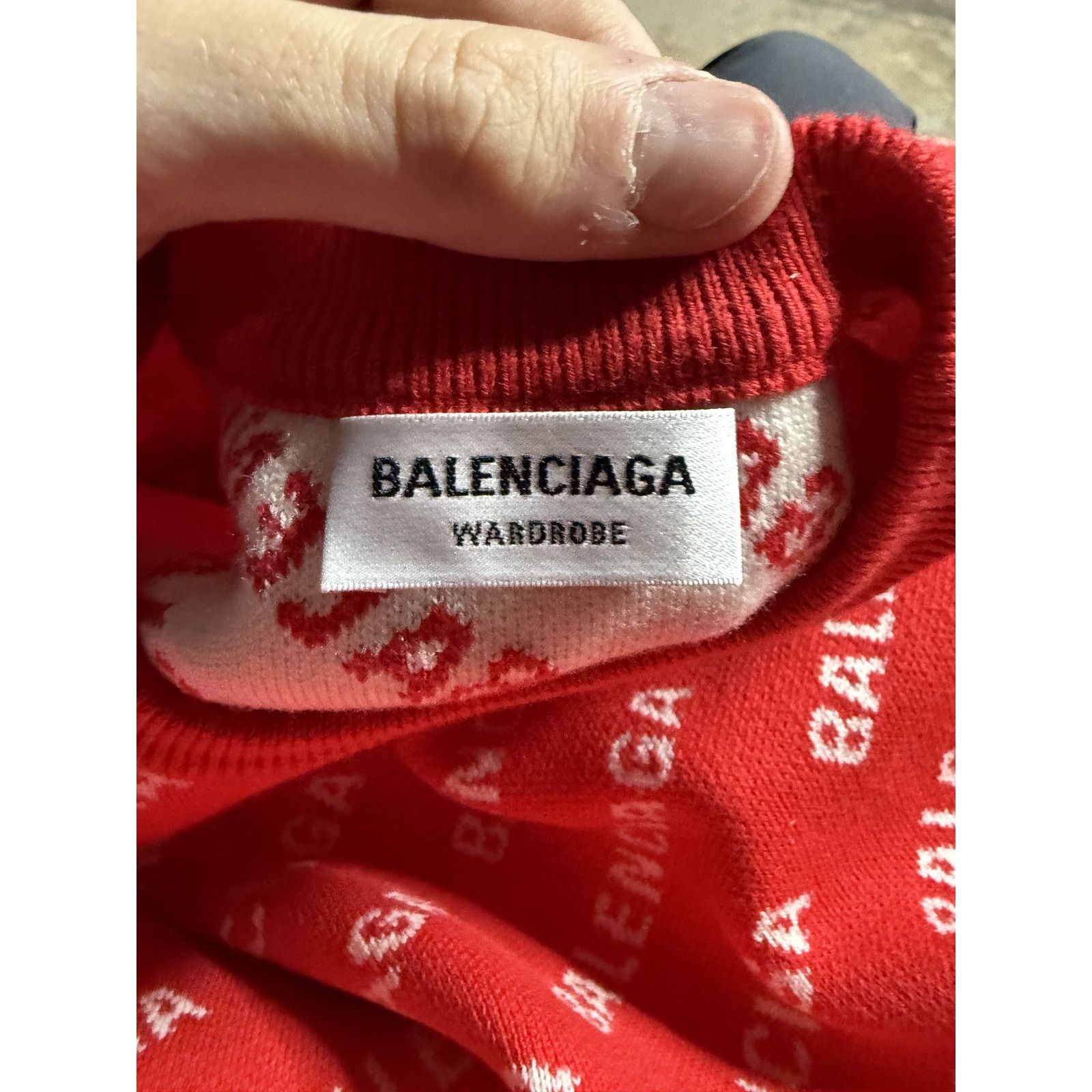 Balenciaga Balenciaga White Red Knit Sweater New XS Size US XS / EU 42 / 0 - 10 Thumbnail