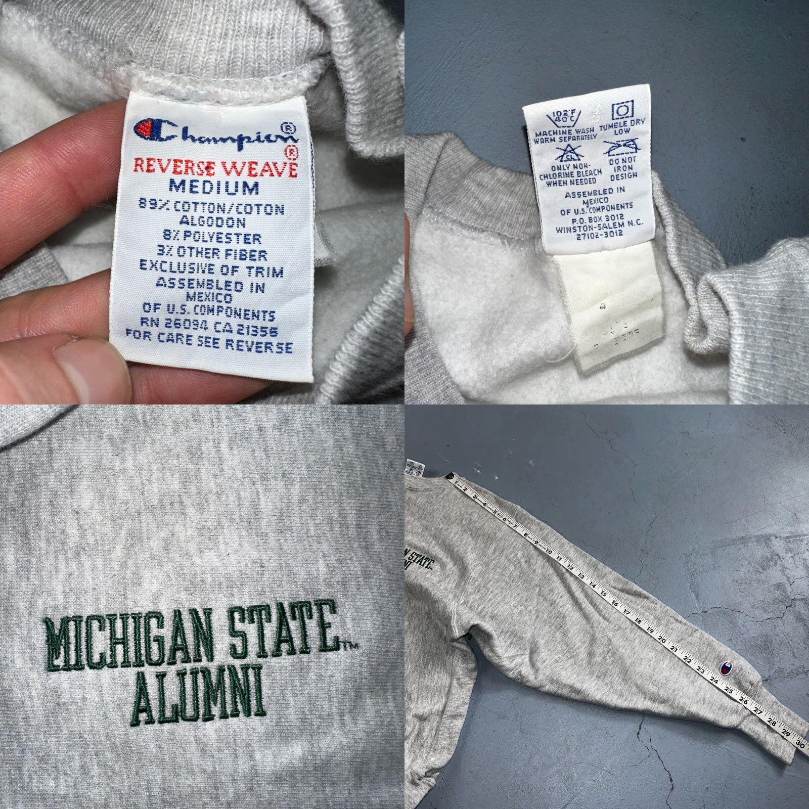 Champion VINTAGE Champion Michigan Alumni Sweatshirt Mens Medium Gray 90s Crewneck Pullover Size US M / EU 48-50 / 2 - 8 Thumbnail