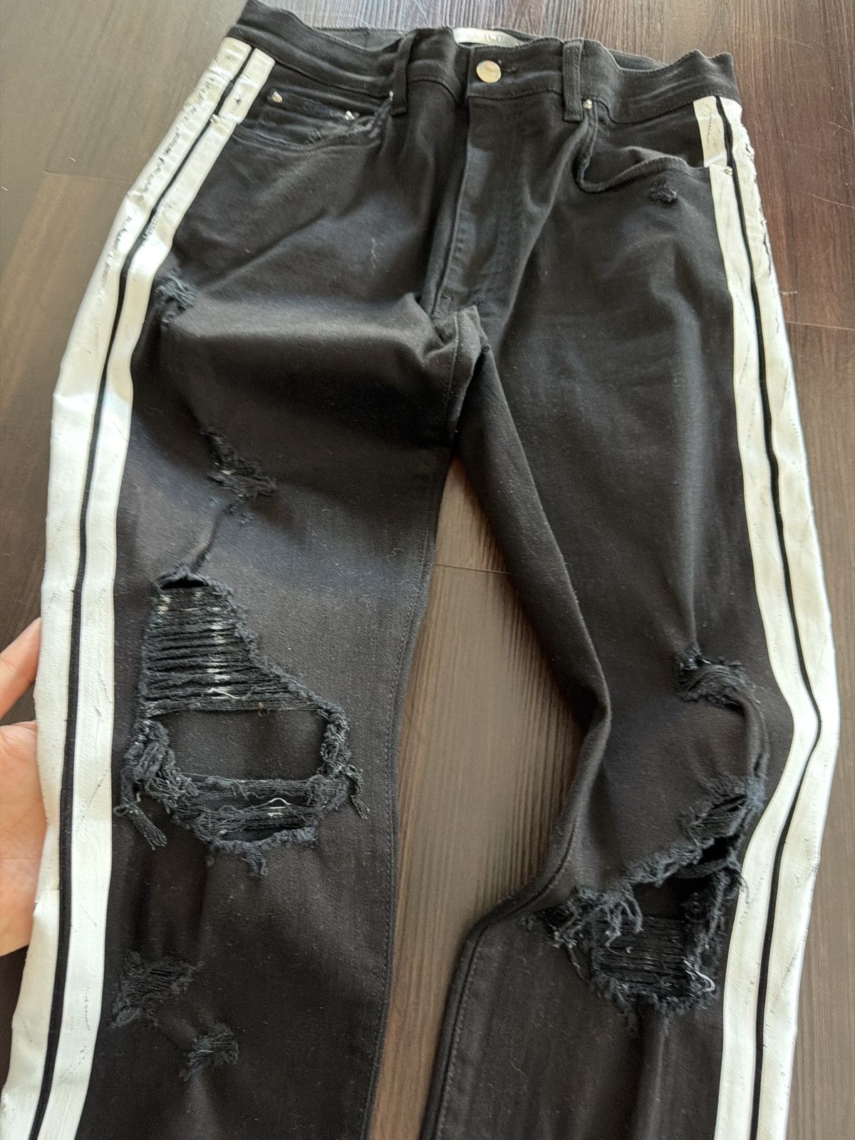 Amiri Amiri Black White Striped Size US 34 / EU 50 - 2 Thumbnail