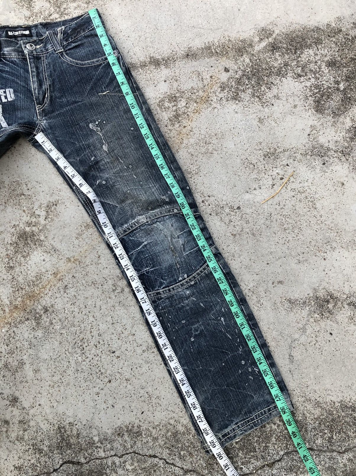 Japanese Brand BATSU STUDIO PAINTED DENIM Size US 28 / EU 44 - 13 Thumbnail