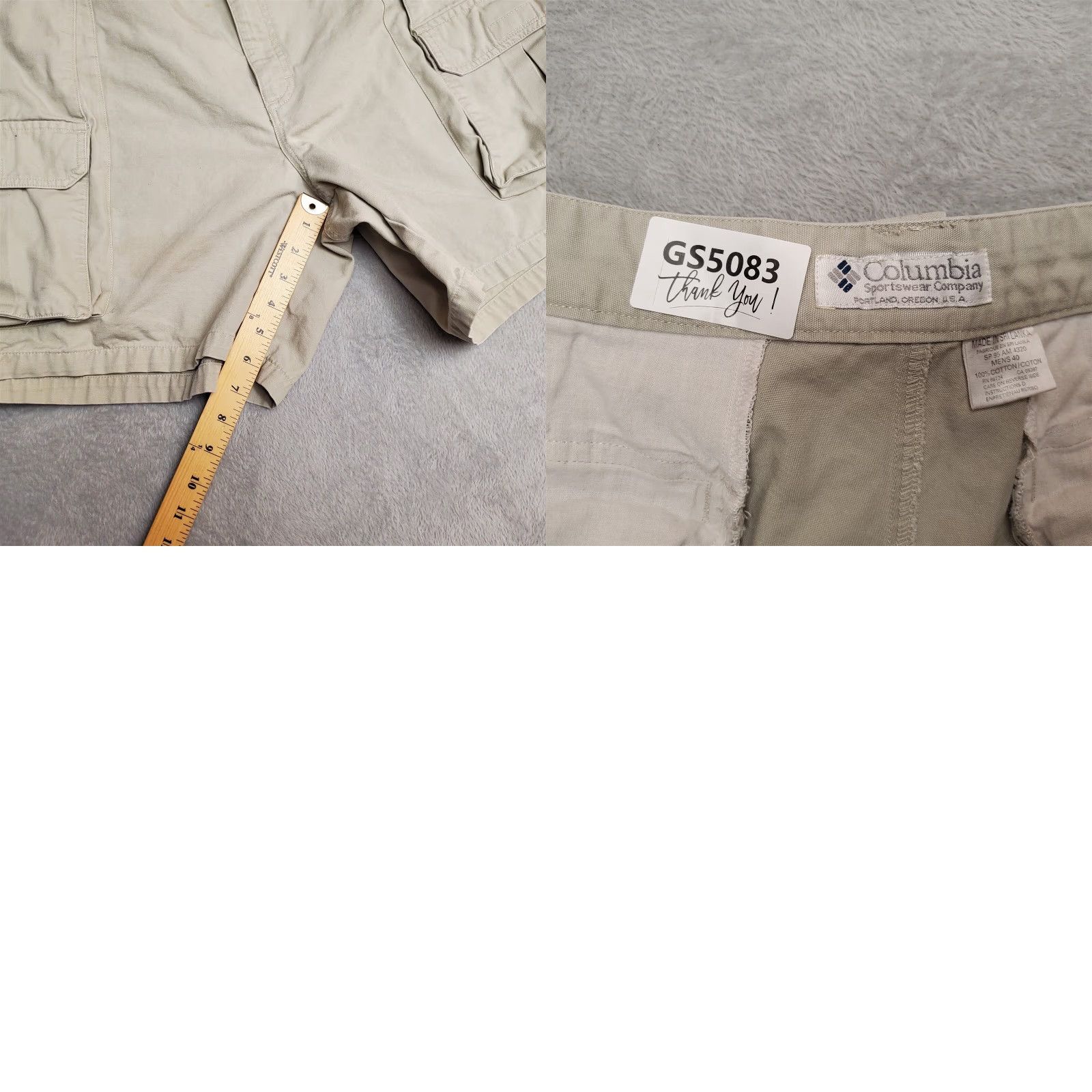 Vintage Columbia Shorts Mens 40 Beige Flat Front Cargo Khaki Outdoors Hiking Casual Size US 40 / EU 56 - 8 Thumbnail