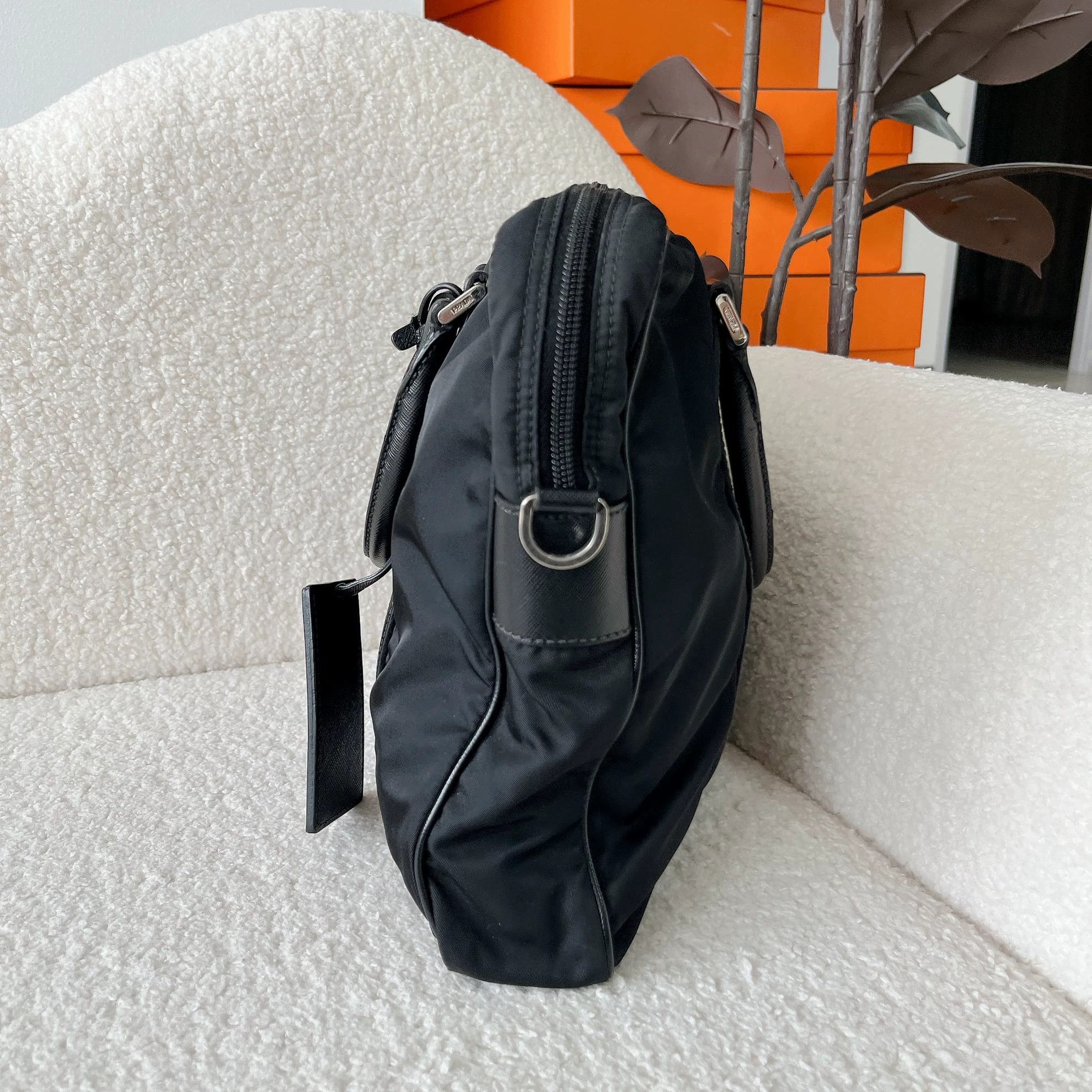 Prada Prada Black Nylon Briefcase 3613 37x7x29 Size ONE SIZE - 3 Thumbnail