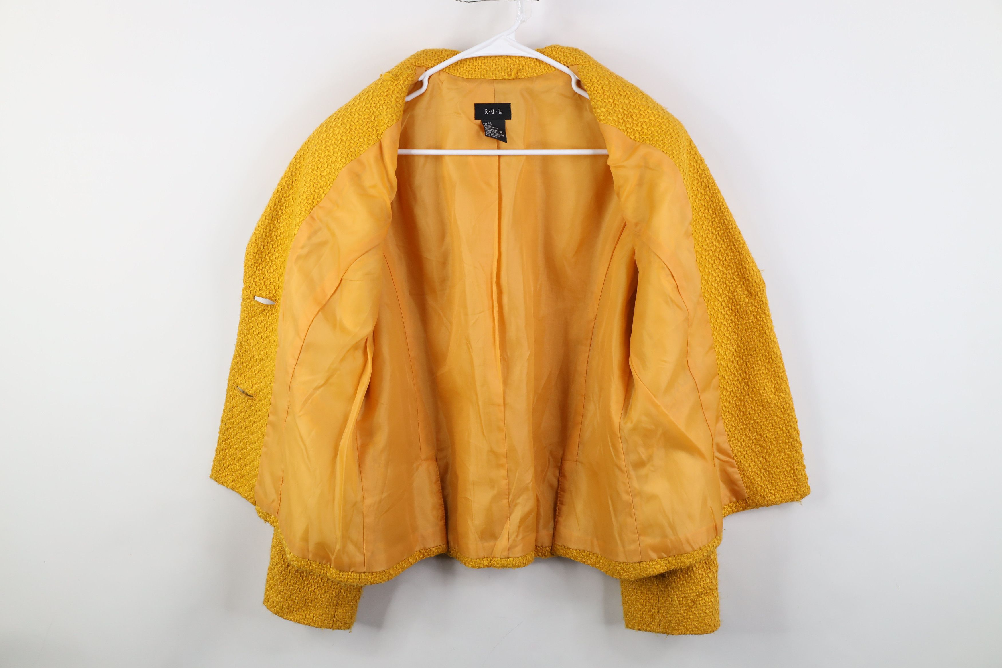 Vintage Vintage 90s Streetwear Weave Suit Coat Blazer Jacket Yellow Size XL / US 12-14 / IT 48-50 - 8 Thumbnail