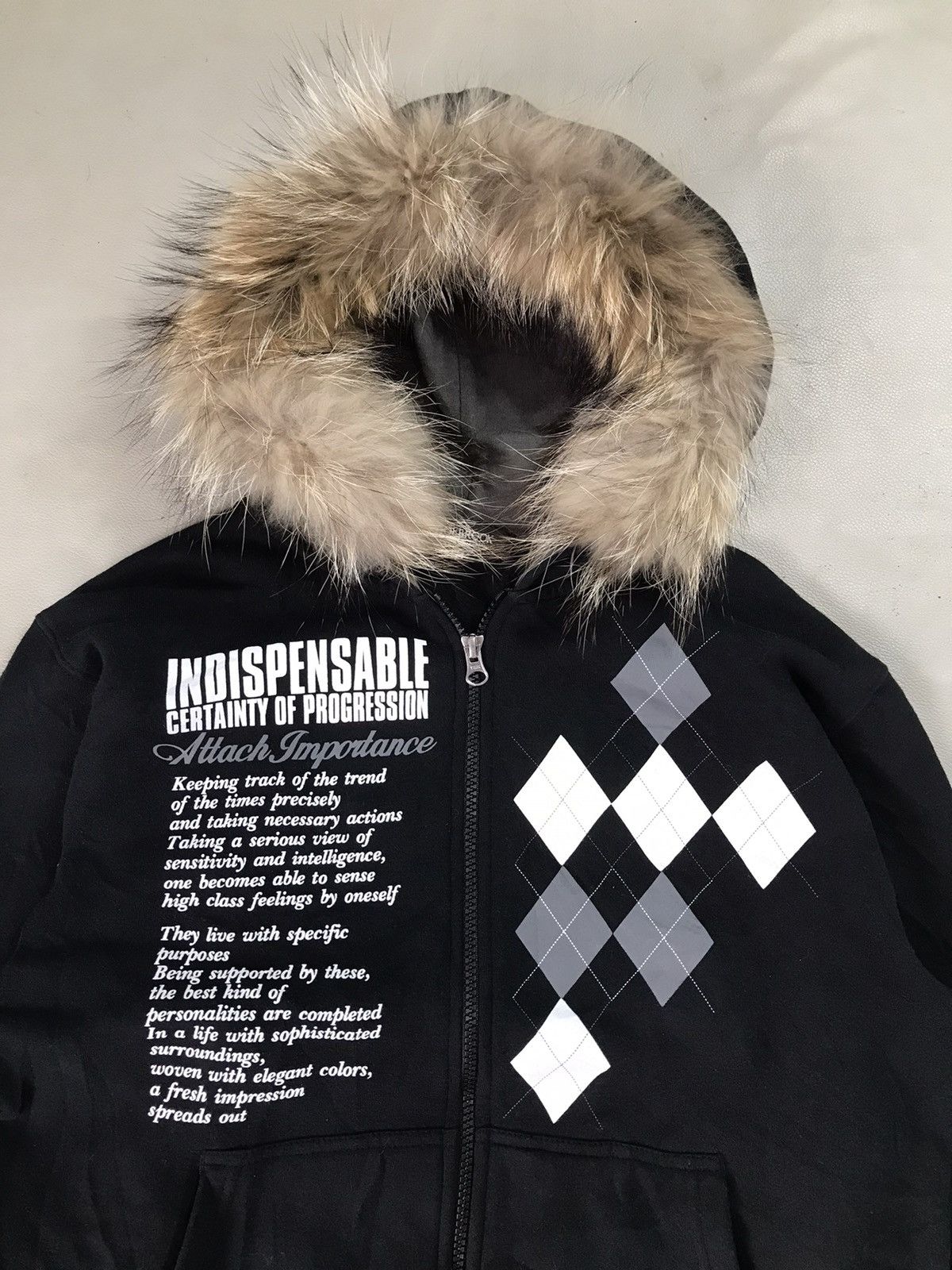 Hysteric Glamour Japanese Poem zip Black Fur Hoodie ifsix lgb style Size US M / EU 48-50 / 2 - 2 Thumbnail
