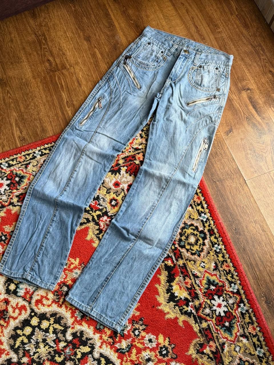 Japanese Brand Vintage 00's Streetwear Flared Bootcut Baggy Washed Jeans Size US 30 / EU 46 - 3 Thumbnail