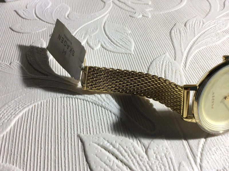 Skagen Skagen Gold dial gold mesh stainless steel watch Size ONE SIZE - 7 Thumbnail