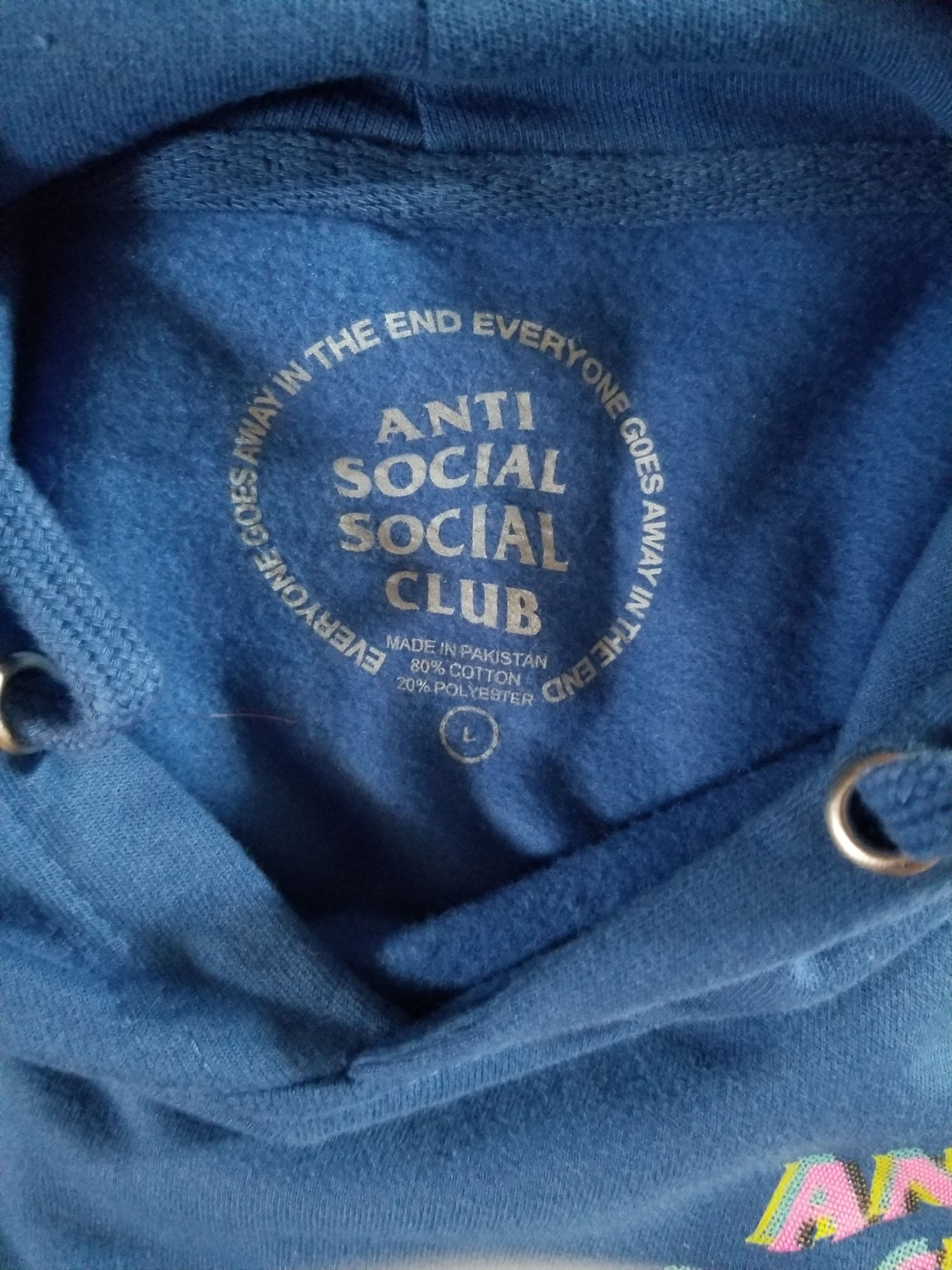 Anti Social Social Club Anti Social Social Club Stir Crazy Blue Hoodie - LARGE Size US L / EU 52-54 / 3 - 2 Thumbnail