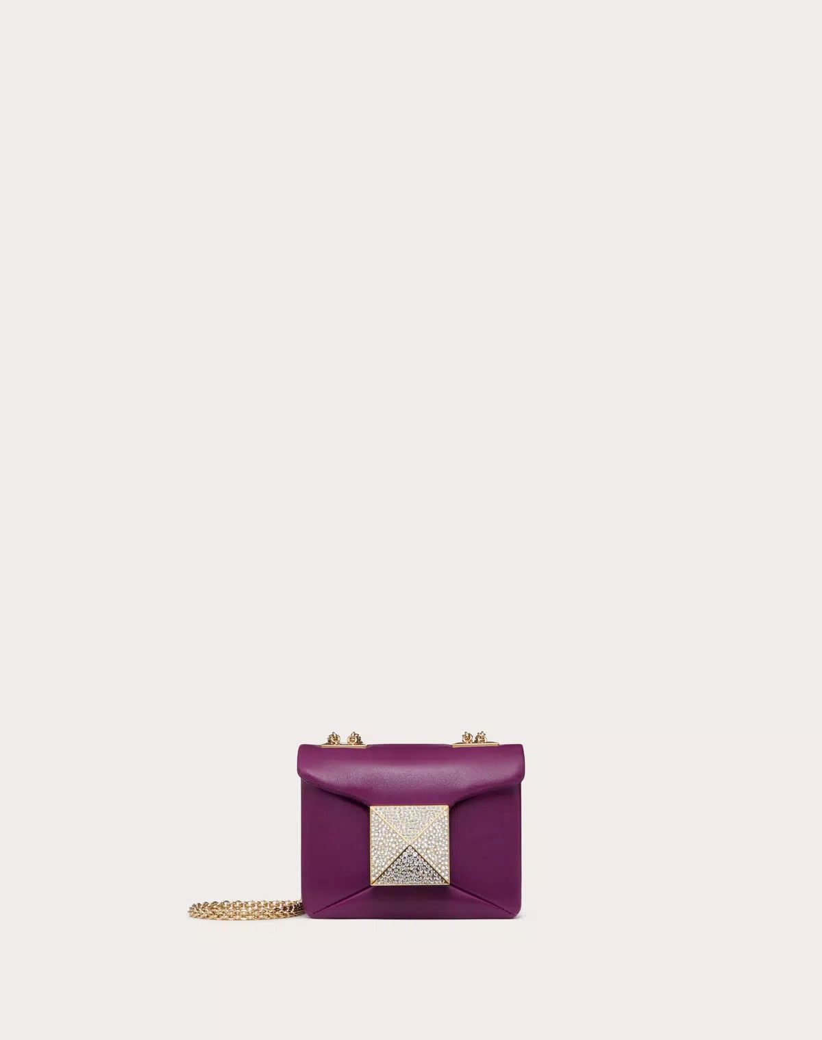 Valentino o1s1wg111125 Size:OS / Crystal Stud Handbag in Purple Size ONE SIZE - 1 Thumbnail