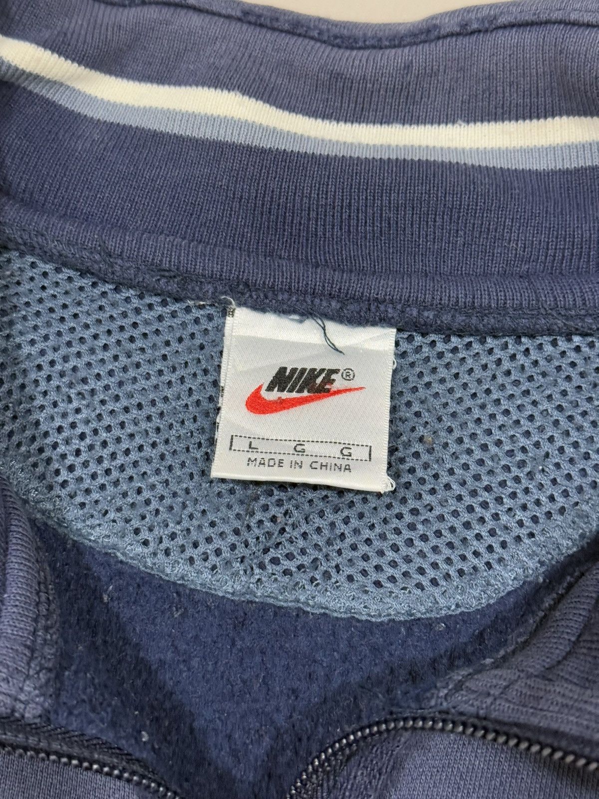 Nike × Vintage Trashed Nike Zipper Sweater Size US M / EU 48-50 / 2 - 12 Thumbnail