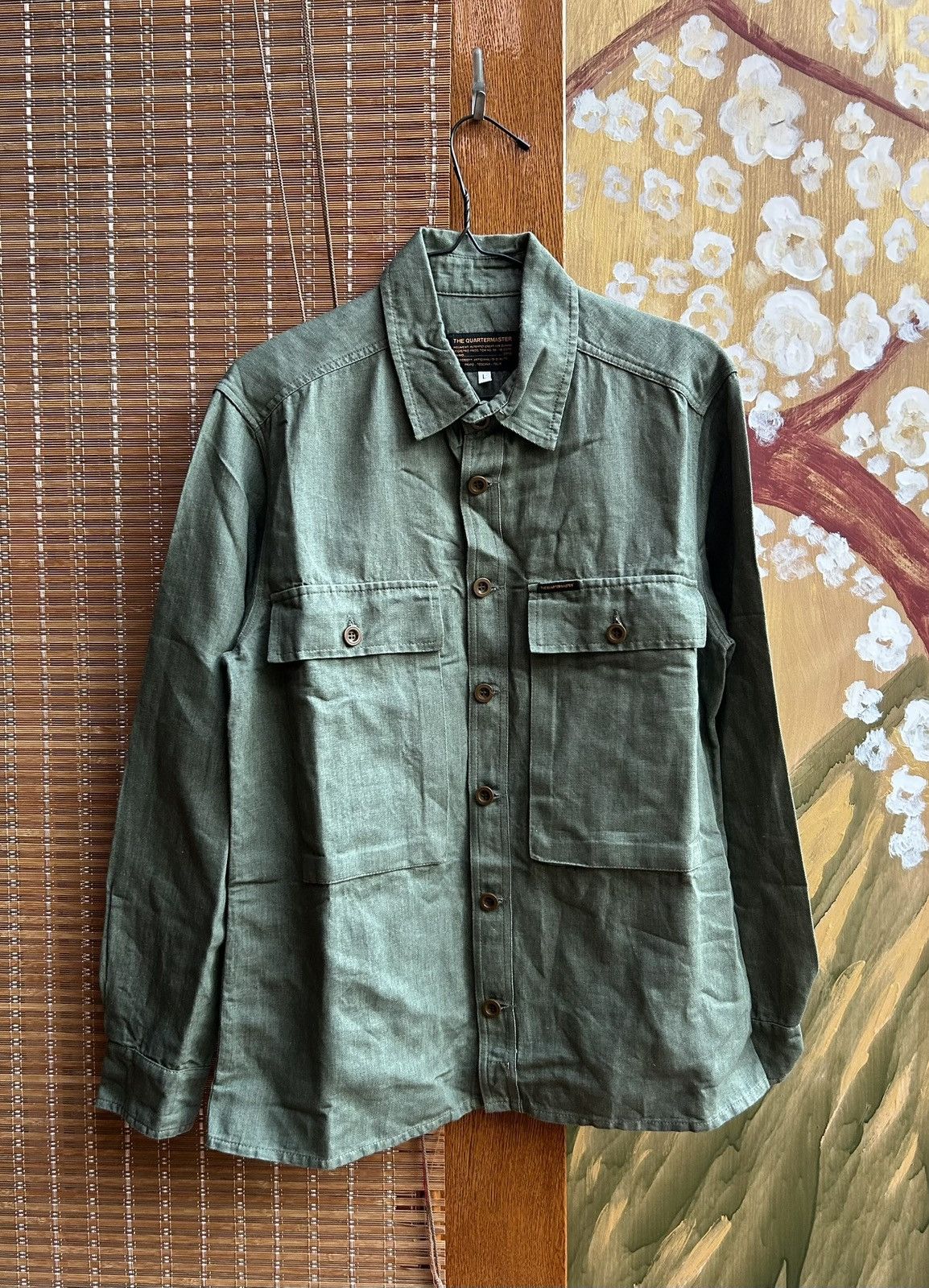 Other The Quartermaster Green Fatigue Shirt Cotton Linen Blend Size US L / EU 52-54 / 3 - 1 Thumbnail