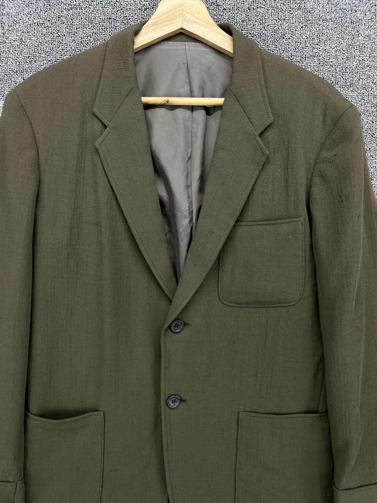 Yohji Yamamoto Vintage Yohji Yamamoto Trashed Wool Blazer Coats Jacket Size US M / EU 48-50 / 2 - 6 Thumbnail