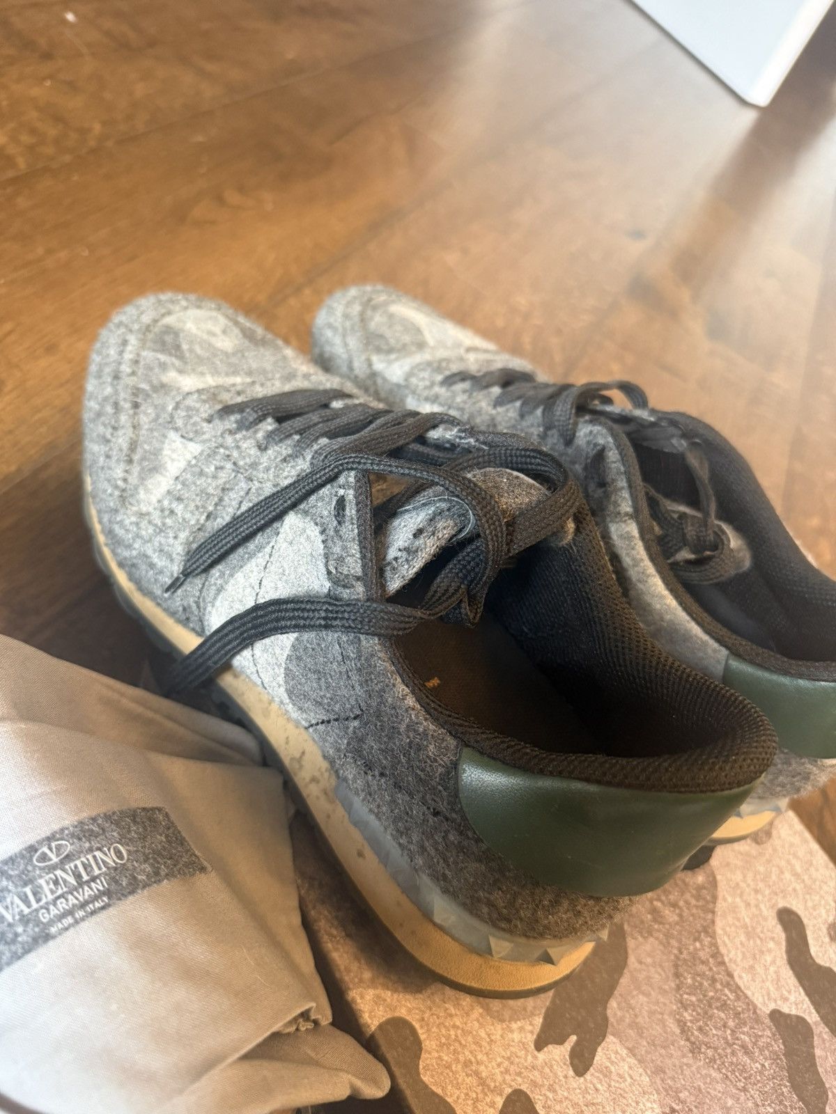 Valentino Valentino Garavani Rockrunner Grey Felt Camo UK 9 / 43 Size US 9 / EU 42 - 11 Thumbnail