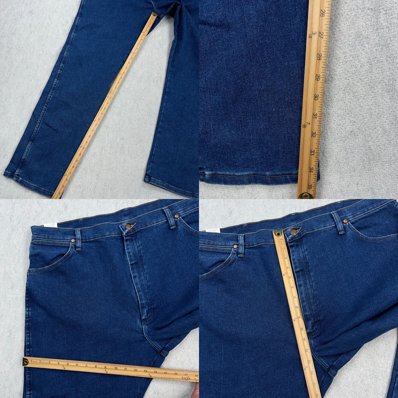 Wrangler Wrangler Cowboy Cut Jeans Men 42x34 Dark Wash Denim 5-Pocket Regular Fit Blue Cowboy Theme Regular Size Size US 42 / EU 58 - 8 Thumbnail