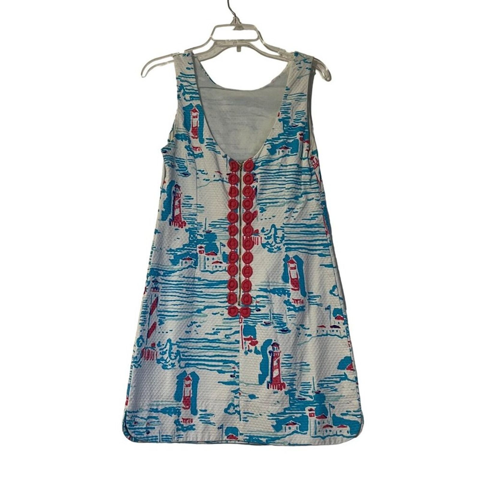 Lilly Pulitzer Lilly Pulitzer Delia Shift Dress Pique Knit Resort White 6 Size M / US 6-8 / IT 42-44 - 2 Thumbnail