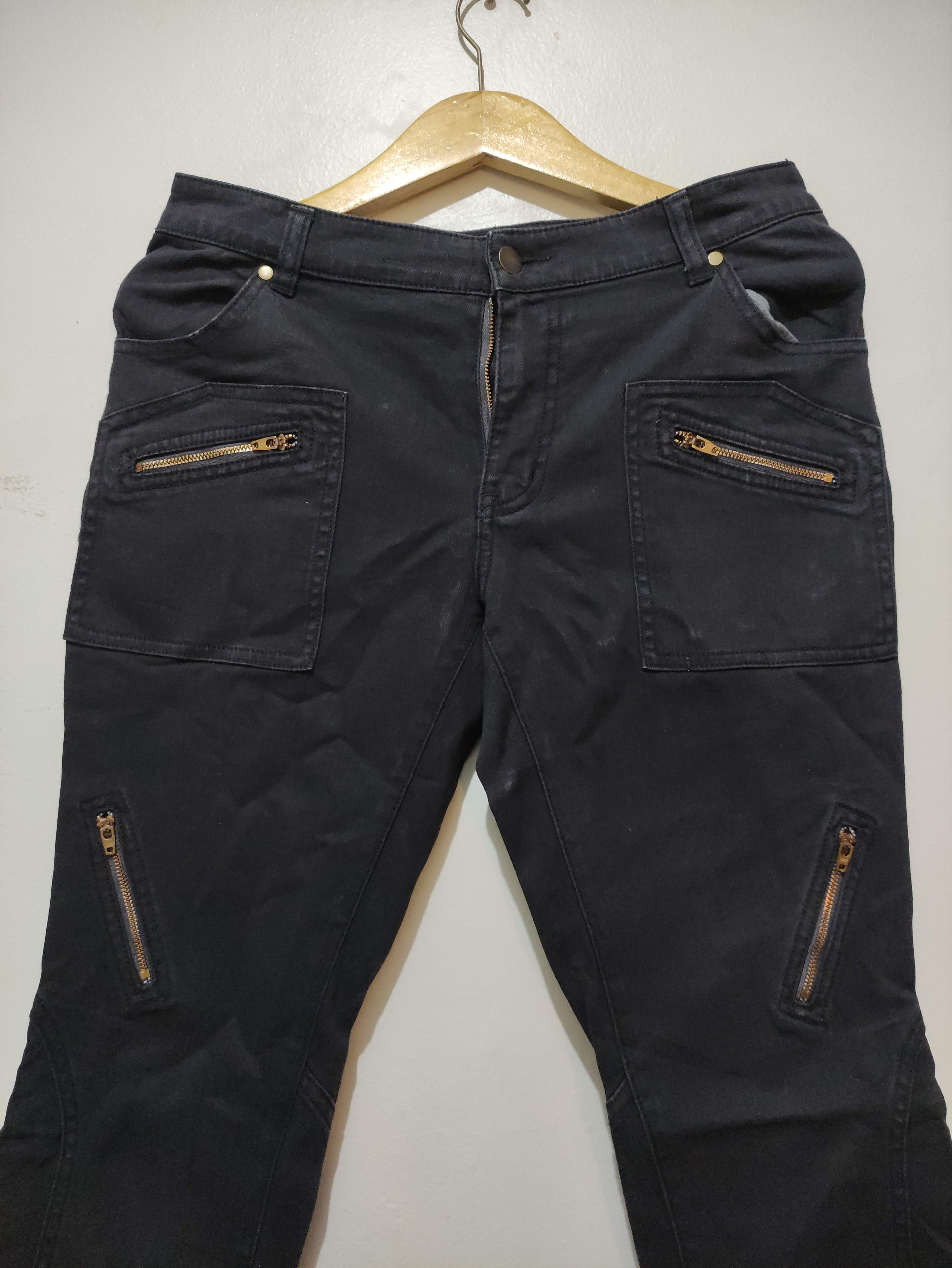 Tornado Mart BACK RUSH Black Japaneese lgb style lace up flare jeans Size US 32 / EU 48 - 9 Thumbnail