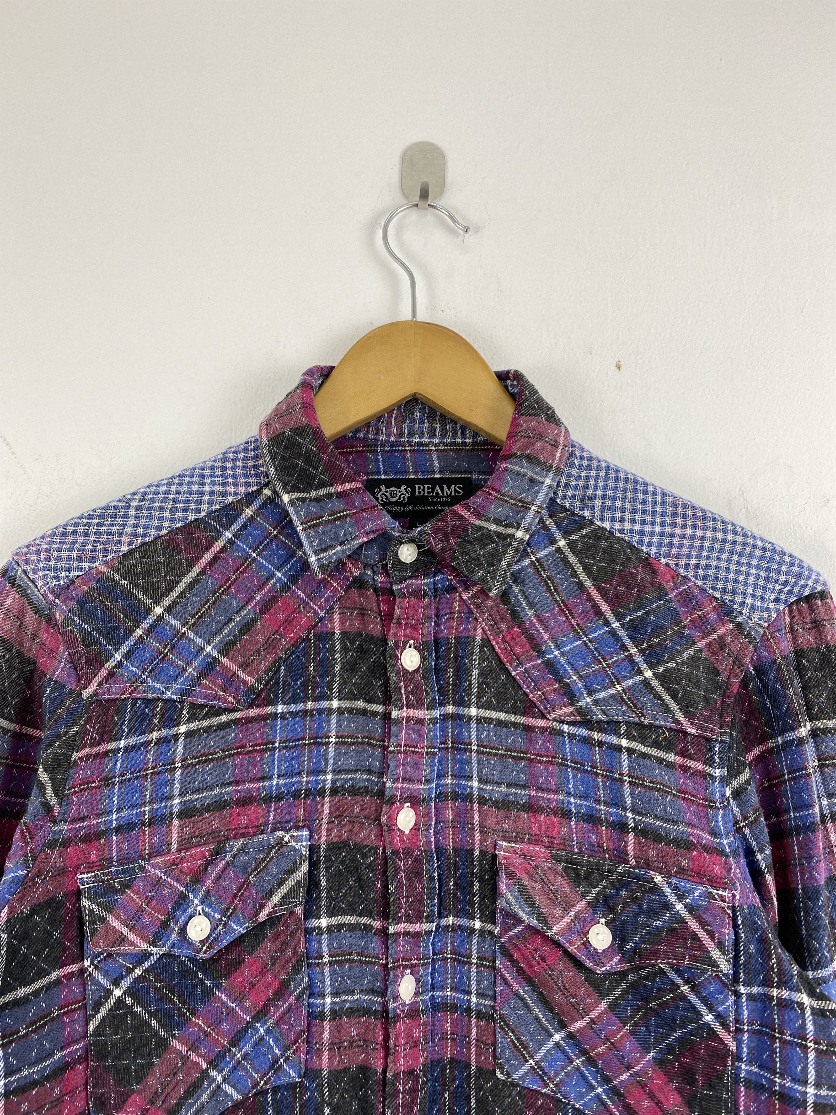 Beams Plus Vintage Beams Button Ups Checkered Long Sleeve Shirt JA0136 Size US L / EU 52-54 / 3 - 2 Thumbnail