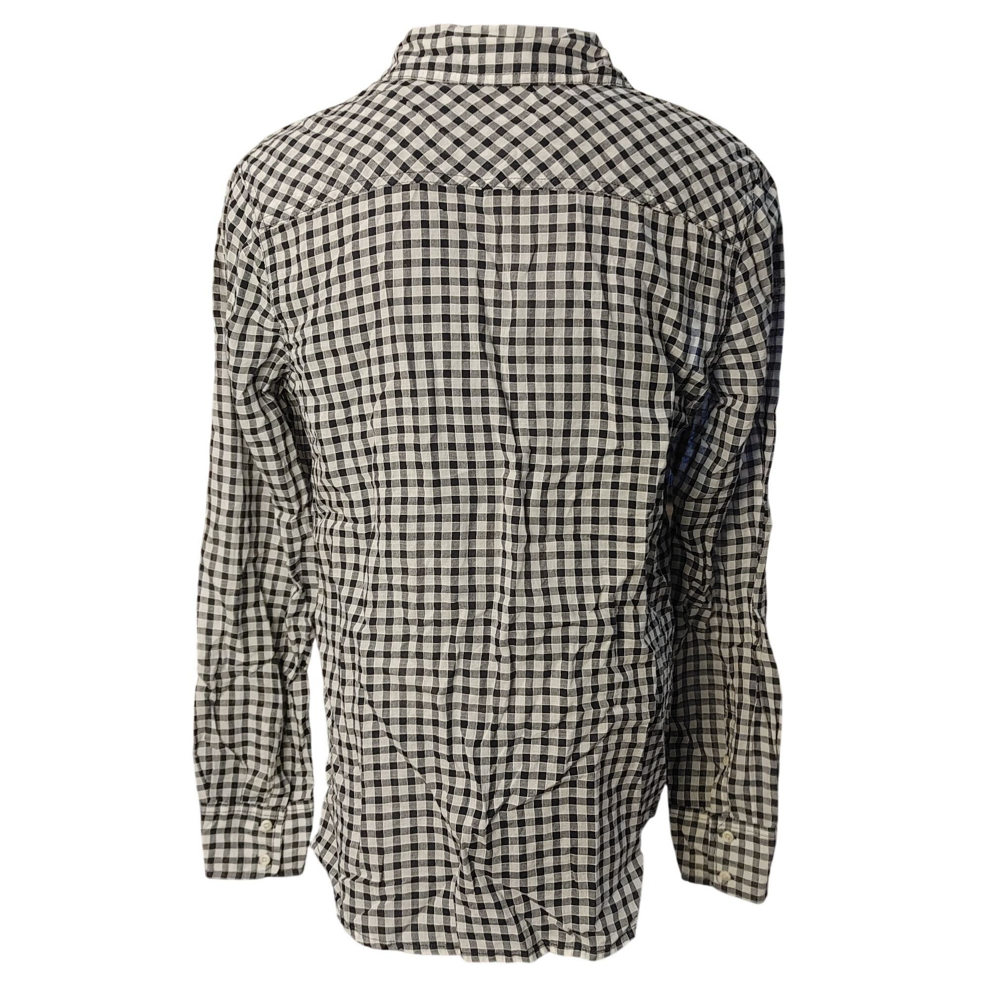 Merona Merona Women's Black/White Checkered Plaid Long Sleeve 1/2 B Size L / US 10 / IT 46 - 2 Thumbnail