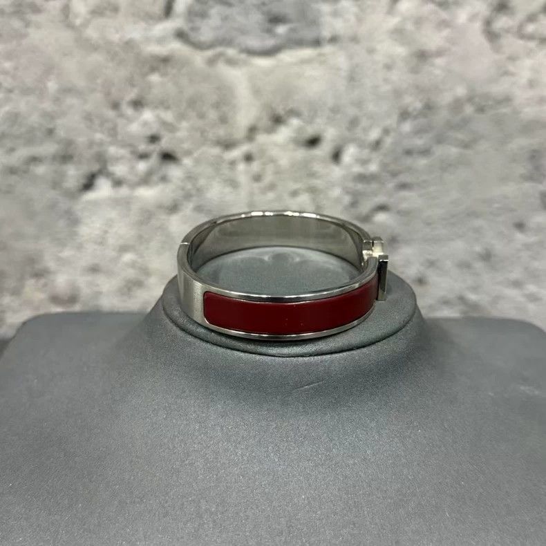 Hermes Hermes Red Enamel Bracelet-2506 Size ONE SIZE - 3 Thumbnail