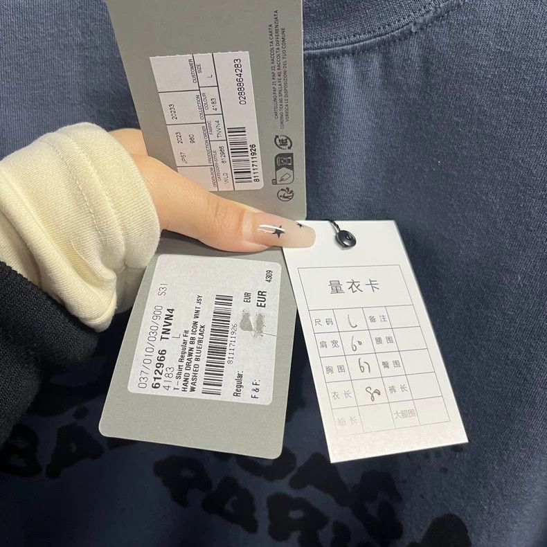 Balenciaga Balenciaga latest washed blue/black letter printed casual r Size US L / EU 52-54 / 3 - 3 Thumbnail
