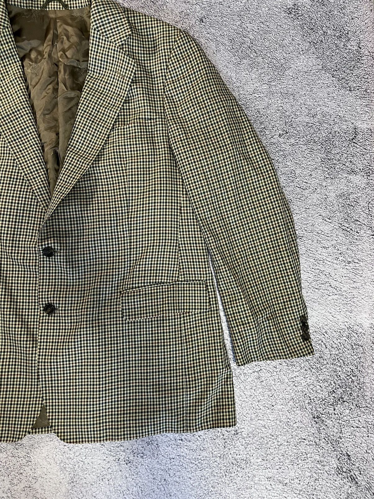 Burberry Prorsum Vtg Burberrys Blazer Jacket 54 US44 Wool Silk Check Germany Size 44R - 4 Thumbnail