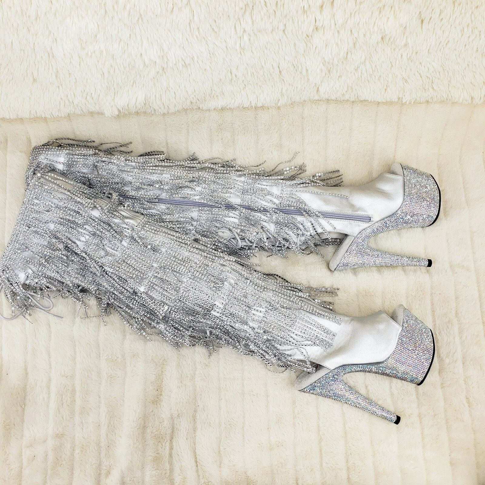 Other Bejeweled 3019DM Silver Rhinestone Platform 7" High Heel Fri Size US 6 / IT 36 - 1 Thumbnail