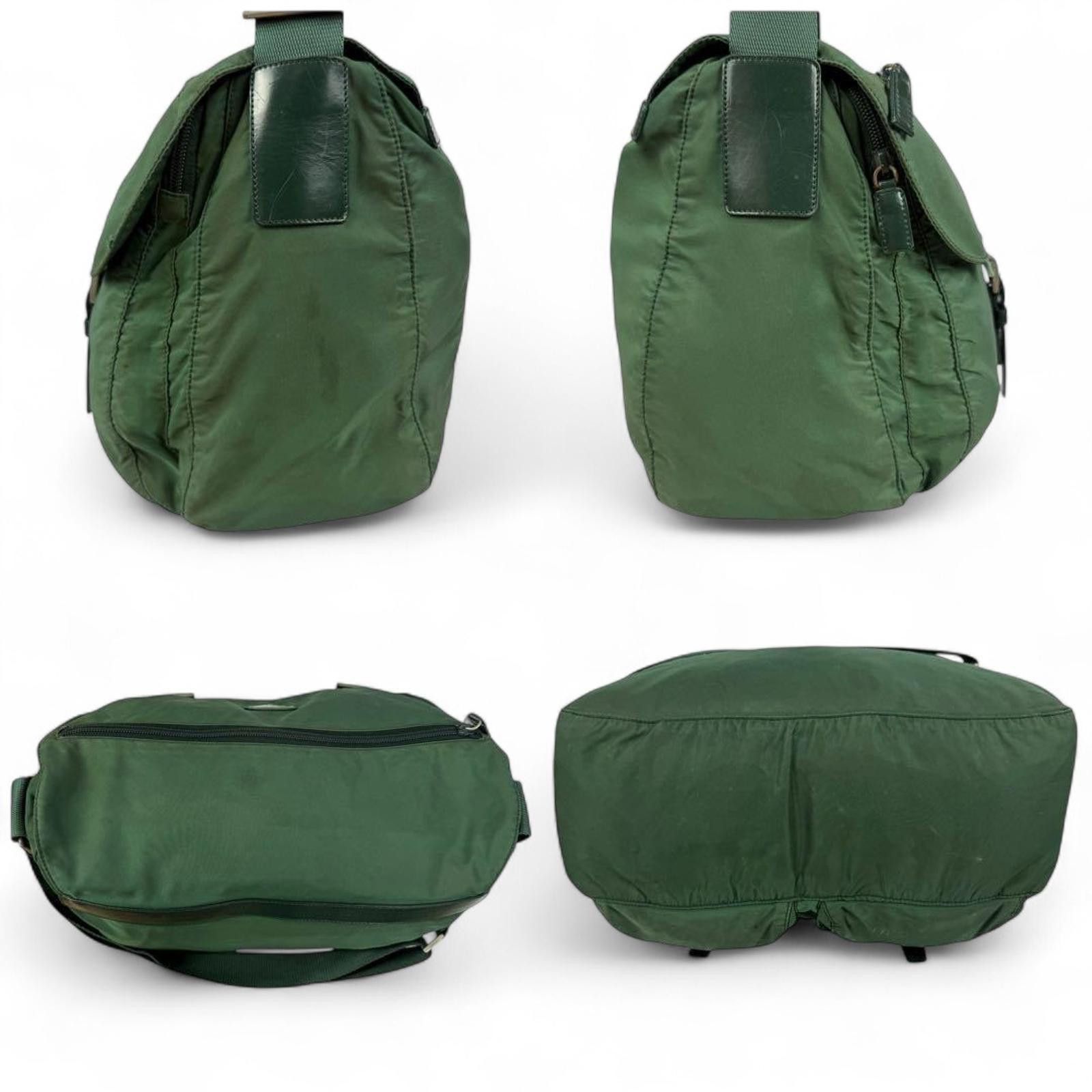 Prada Prada - Green Nylon Shoulder Bag Buckle Detail Size ONE SIZE - 5 Thumbnail