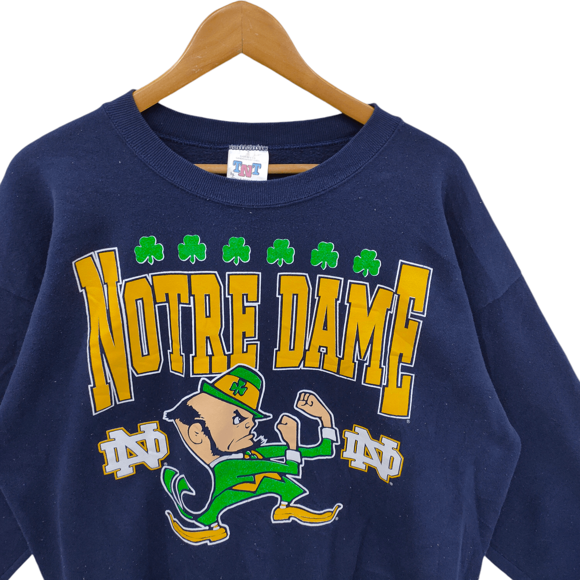NCAA × Vintage Vintage 90s Notre Dame Fighting Irish Sweatshirt Size US XL / EU 56 / 4 - 4 Thumbnail