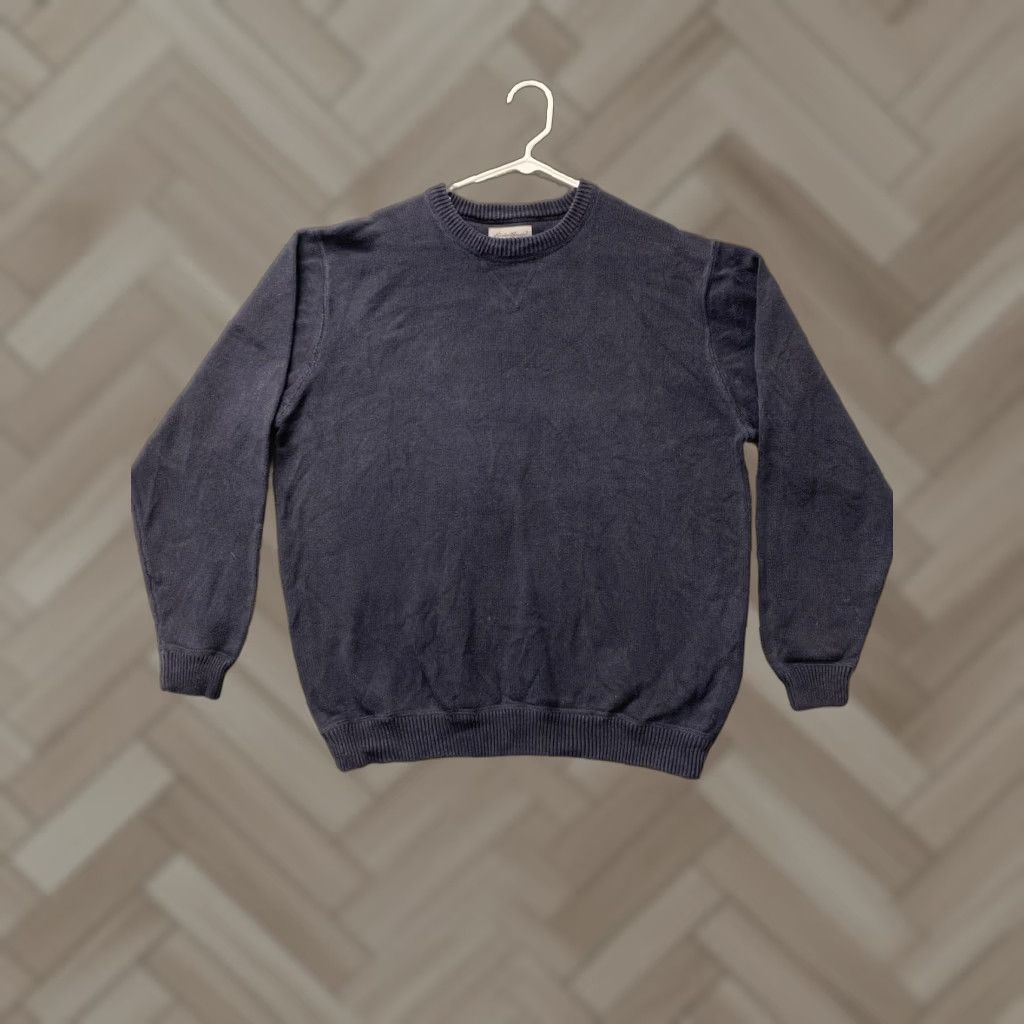Eddie Bauer Eddie Bauer Sweater Mens XL Dark Navy Pullover Solid Thick Knit Crew Neck Outdoor Classic Size US XL / EU 56 / 4 - 1 Thumbnail