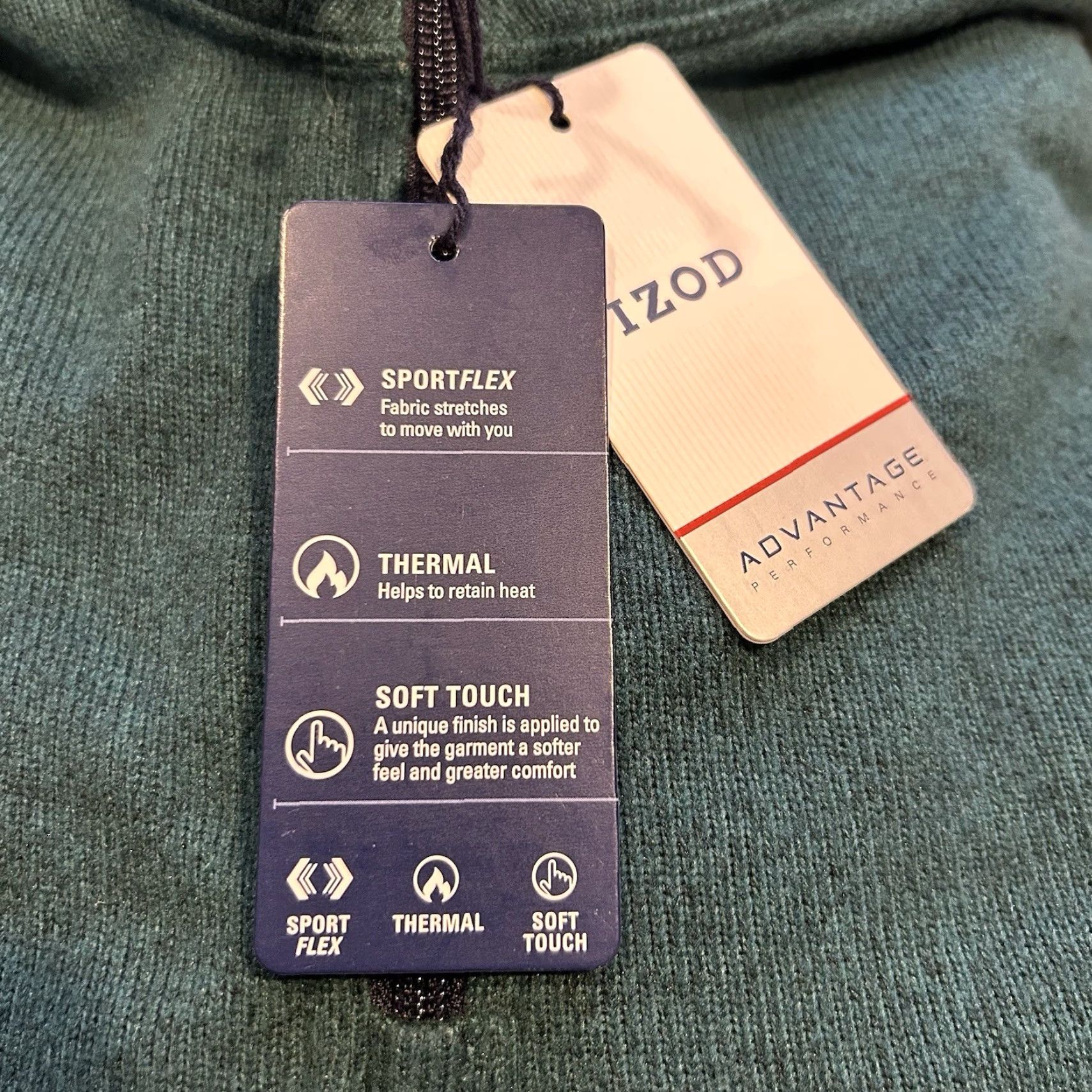 Izod IZOD Men's Sweater Pullover 2XL Green Fleece Cotton Classic Preppy Quarter Zip Pullover Shirt Mens Size US XXL / EU 58 / 5 - 7 Thumbnail