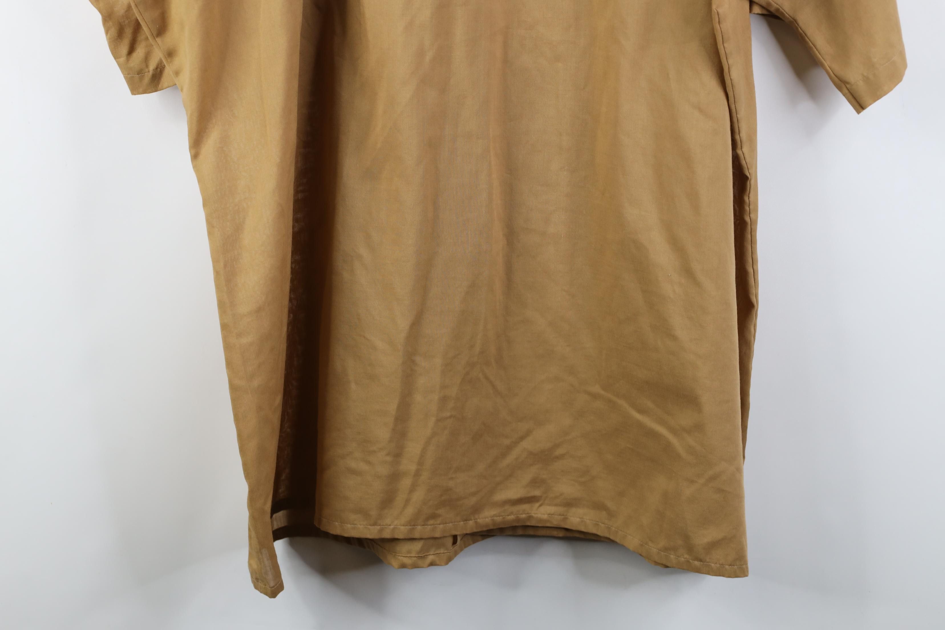 Vintage Vintage 60s Rockabilly Collar Button Shirt Beige Sanforized Size US XXL / EU 58 / 5 - 16 Thumbnail