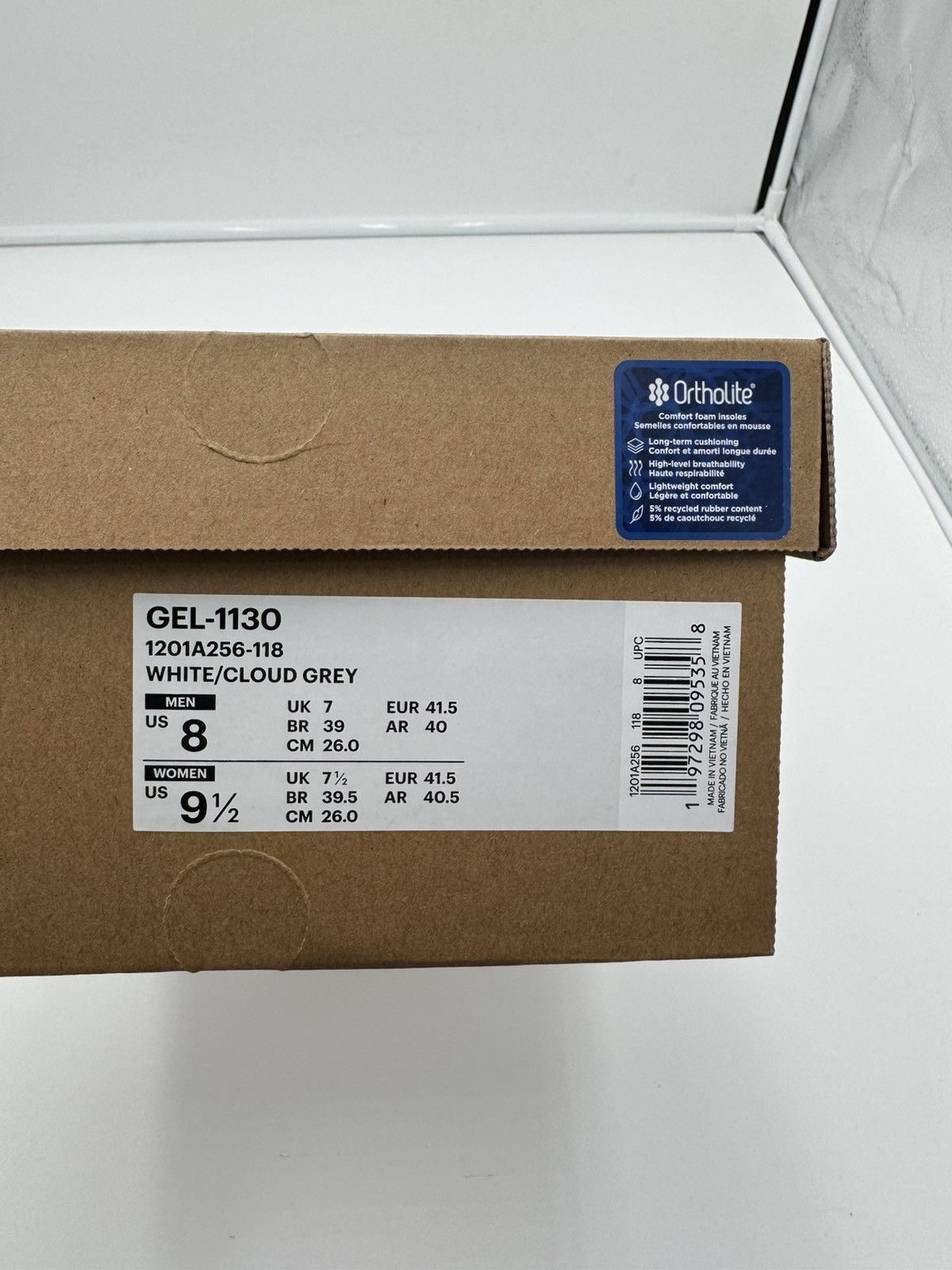 Asics Bentgablentis ASICS Gel-1130 White Cloud Grey Prize in Box Size US 8 / EU 41 - 17 Thumbnail